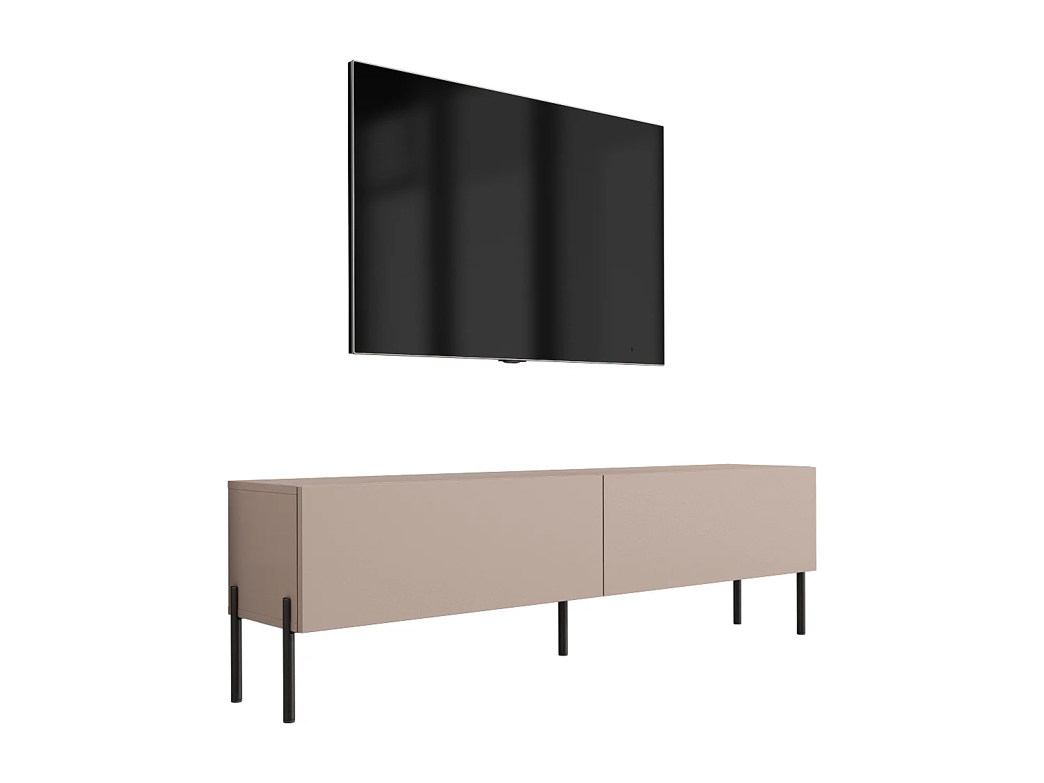 TV-Schrank: Karamellbraun, 140 x 52 x 32 cm, schwarze Beine