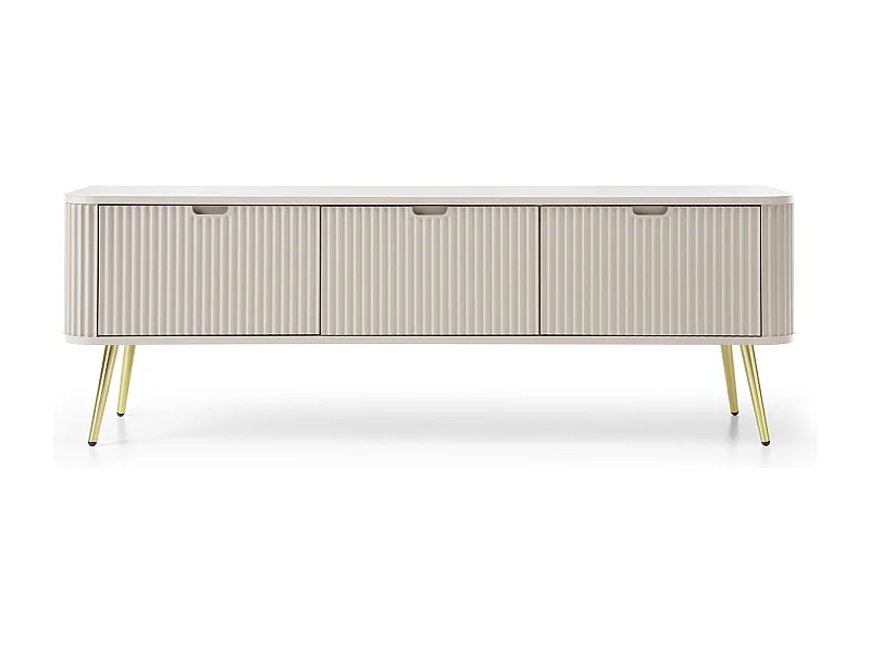 Meuble TV : Cachemire, pieds or, 168 x 57 x 39 cm