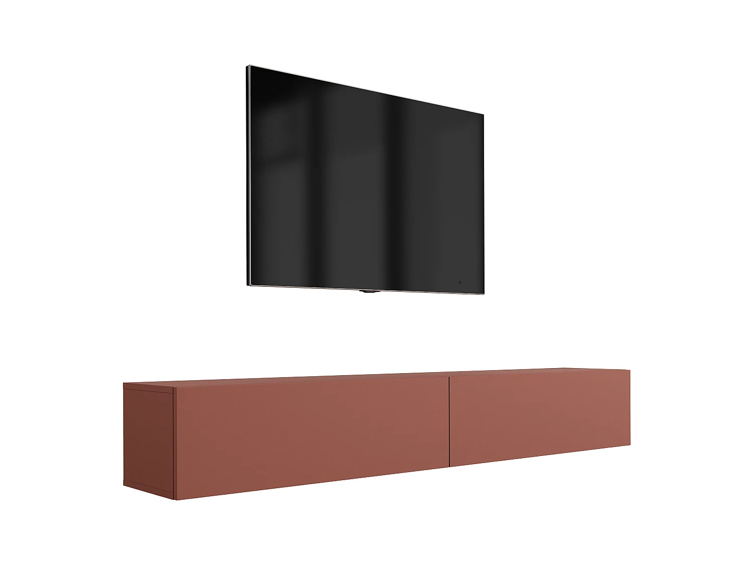 TV-Schrank: Ziegelrot, 200 (2 x 100) x 34 x 32 cm