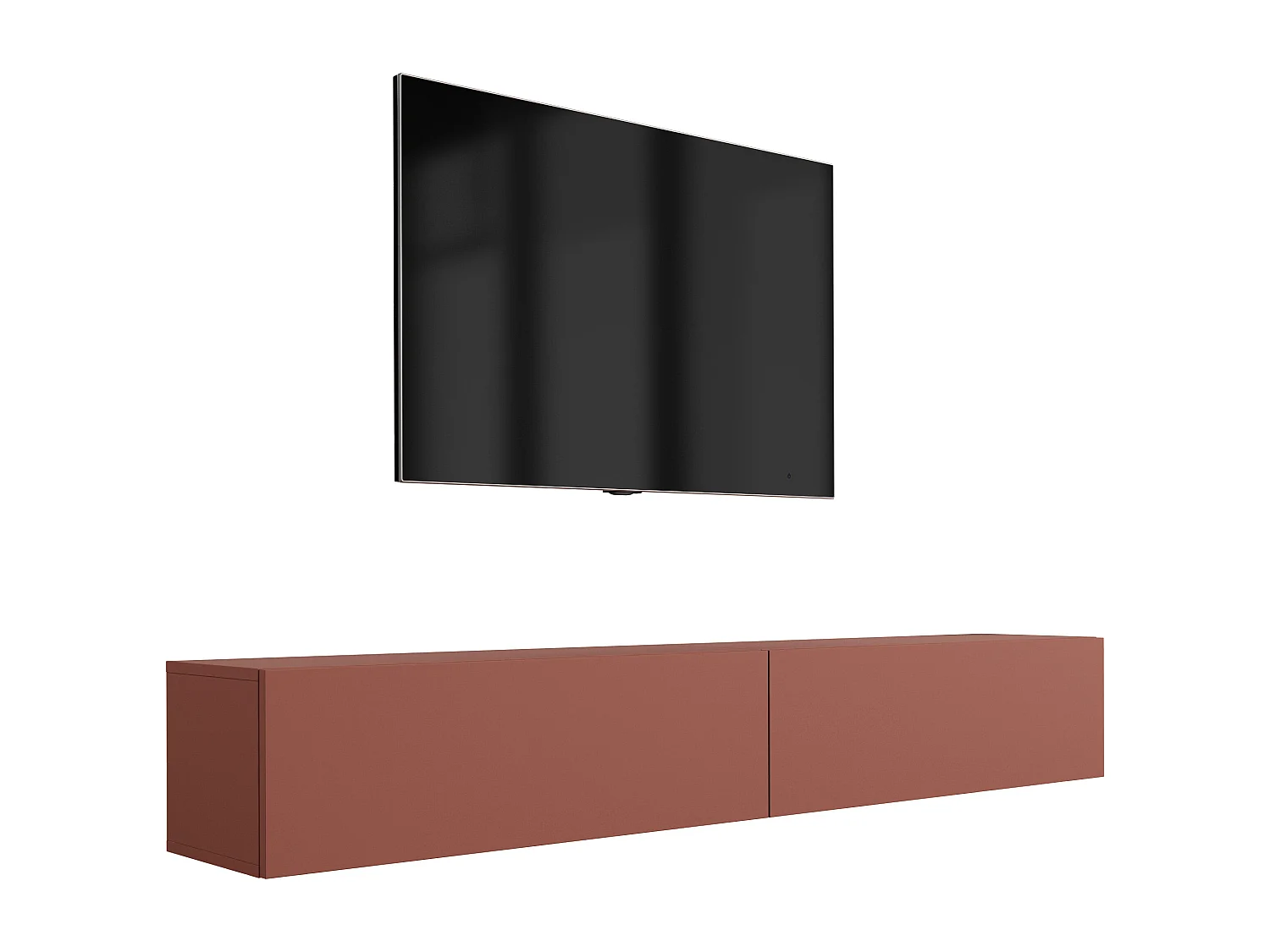 Meuble TV : Rouge Brique, 200 (2 x 100) x 34 x 32 cm