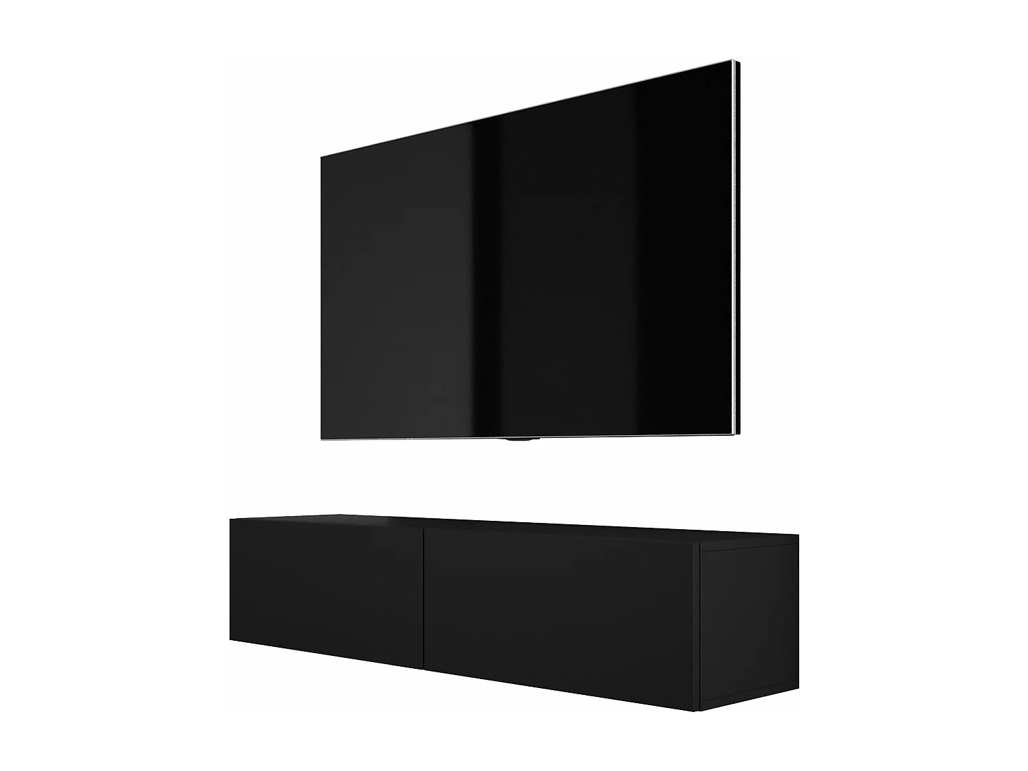 Hangend tv-meubel, 140 x 34 x 32 cm, zwart