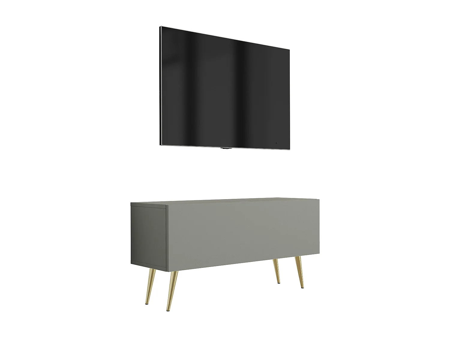 Meuble TV : Aloès, 100 x 52 x 32 cm, pieds dorées