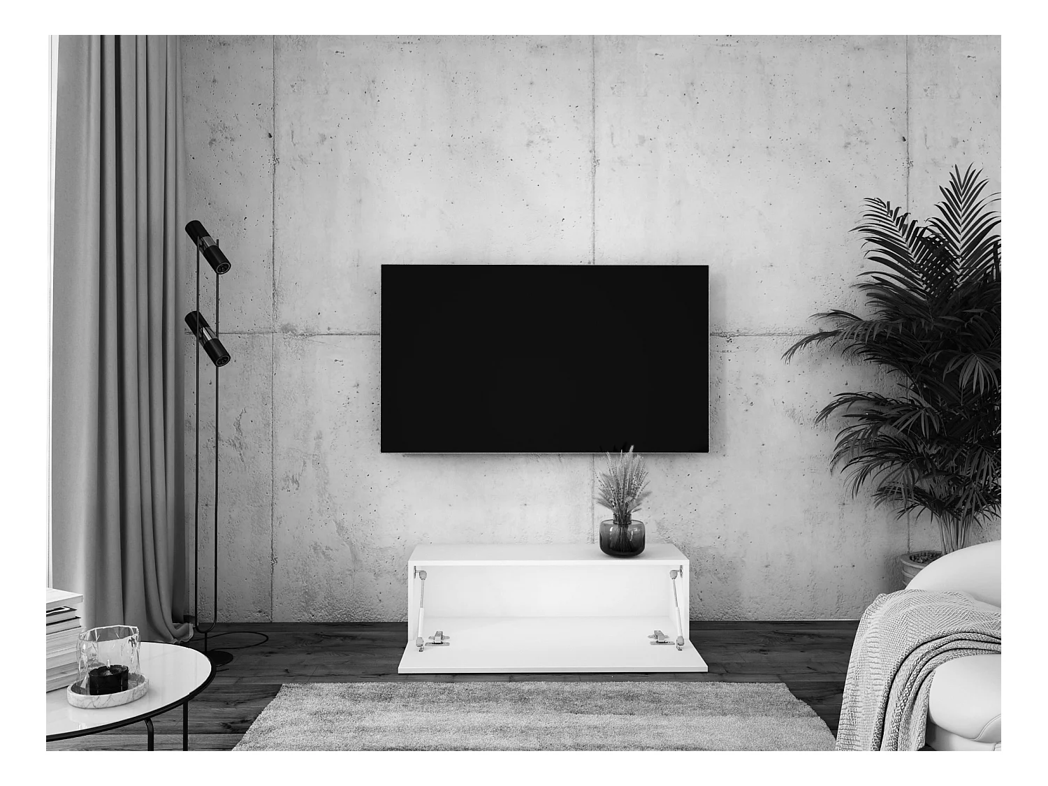 Hängendes TV-Gerät, 100 x 34 x 32 cm, Anthrazit