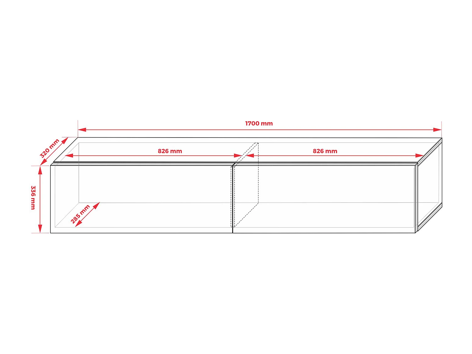 TV-Schrank: Aloe, 170 x 34 x 32 cm