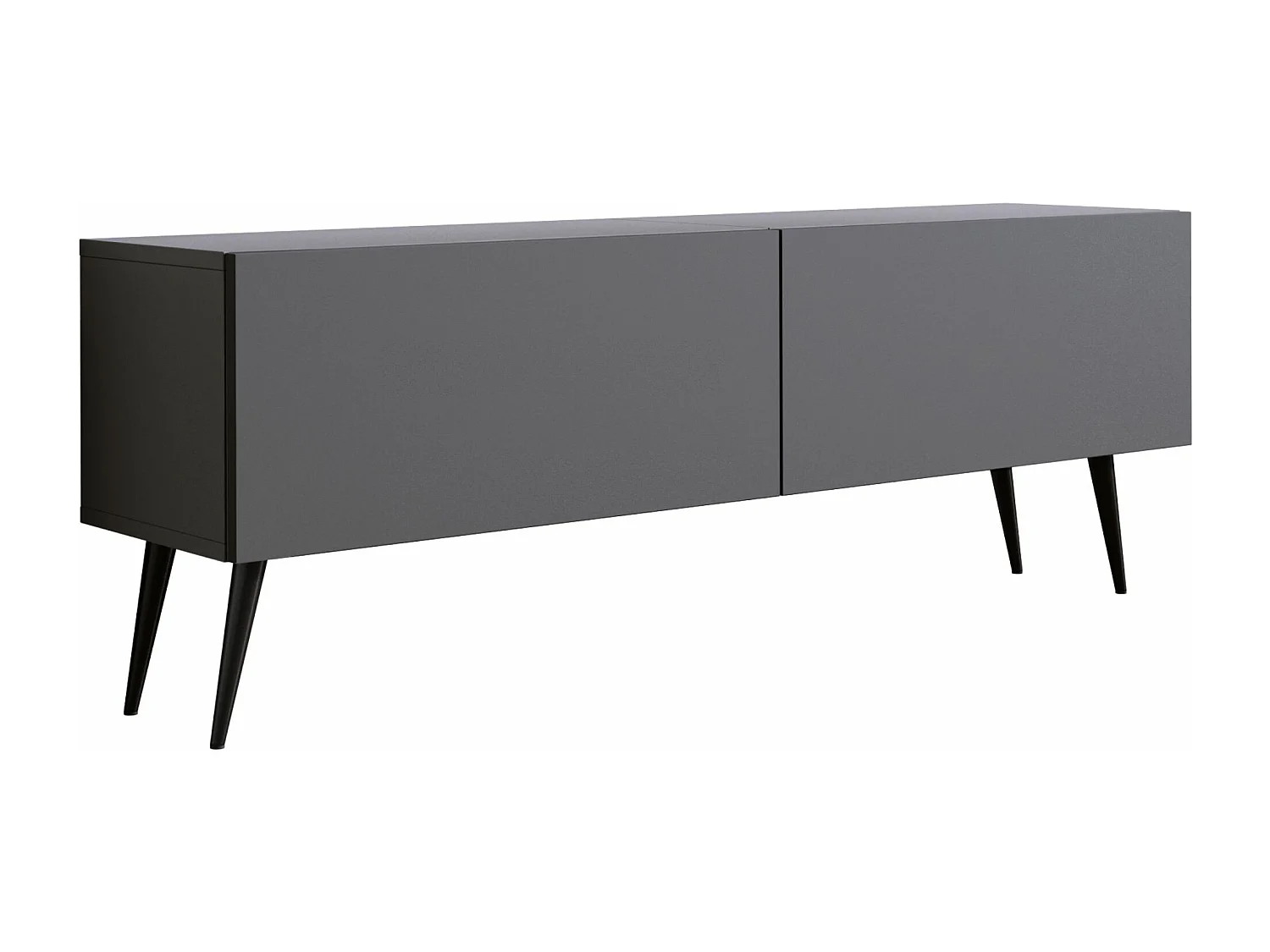 TV-Schrank: Anthrazit, schwarze Beine, 140 x 52 x 32 cm