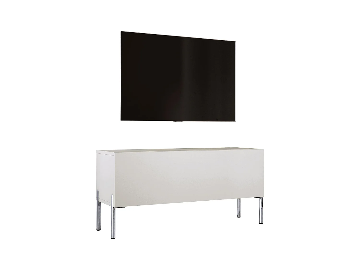 Meuble TV : Cachemire, pieds Chrome, 100 x 52 x 32 Cm