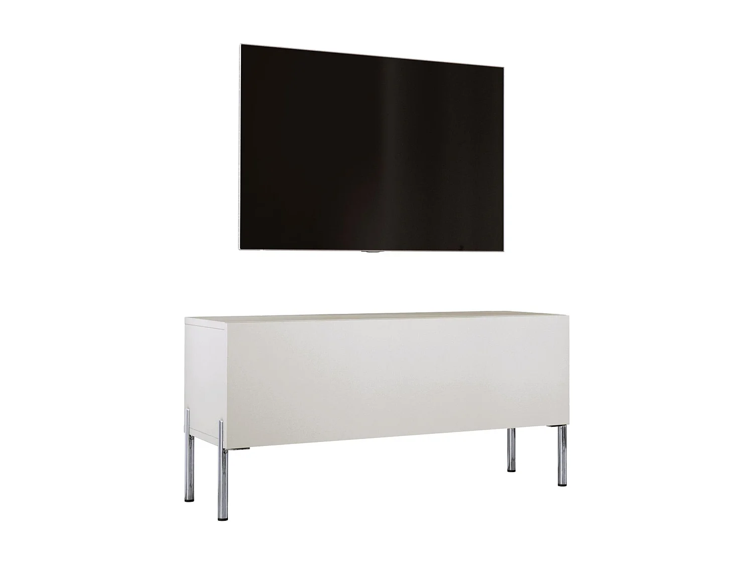 Meuble TV : Cachemire, pieds Chrome, 100 x 52 x 32 Cm