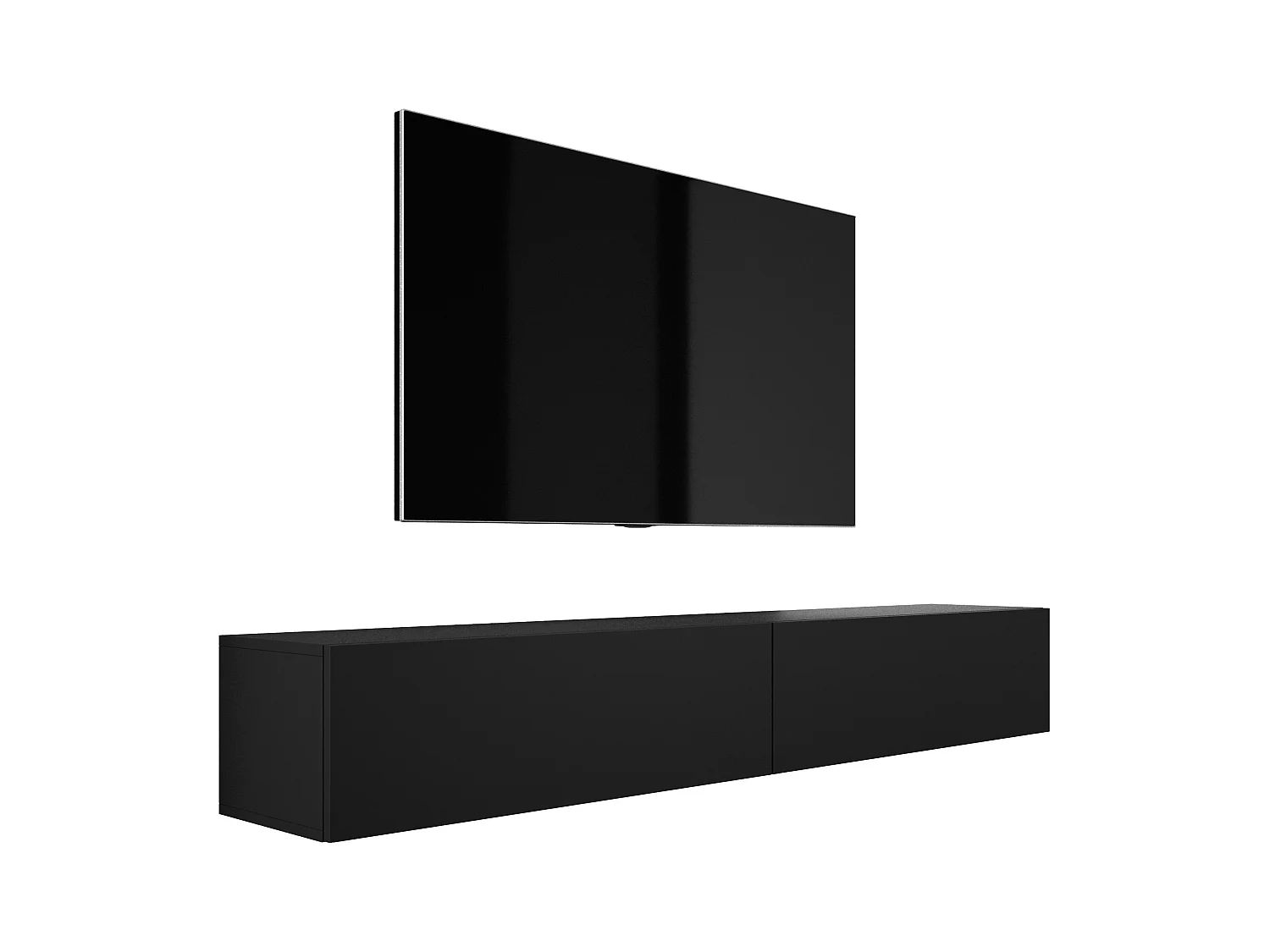 Mobile TV sospeso, (2 x 100) x 34 x 32 cm, Nero Opaco