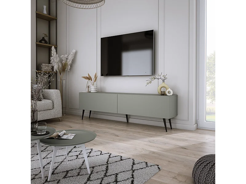 TV-Schrank: Aloe, 140 x 52 x 32 cm, schwarze Beine