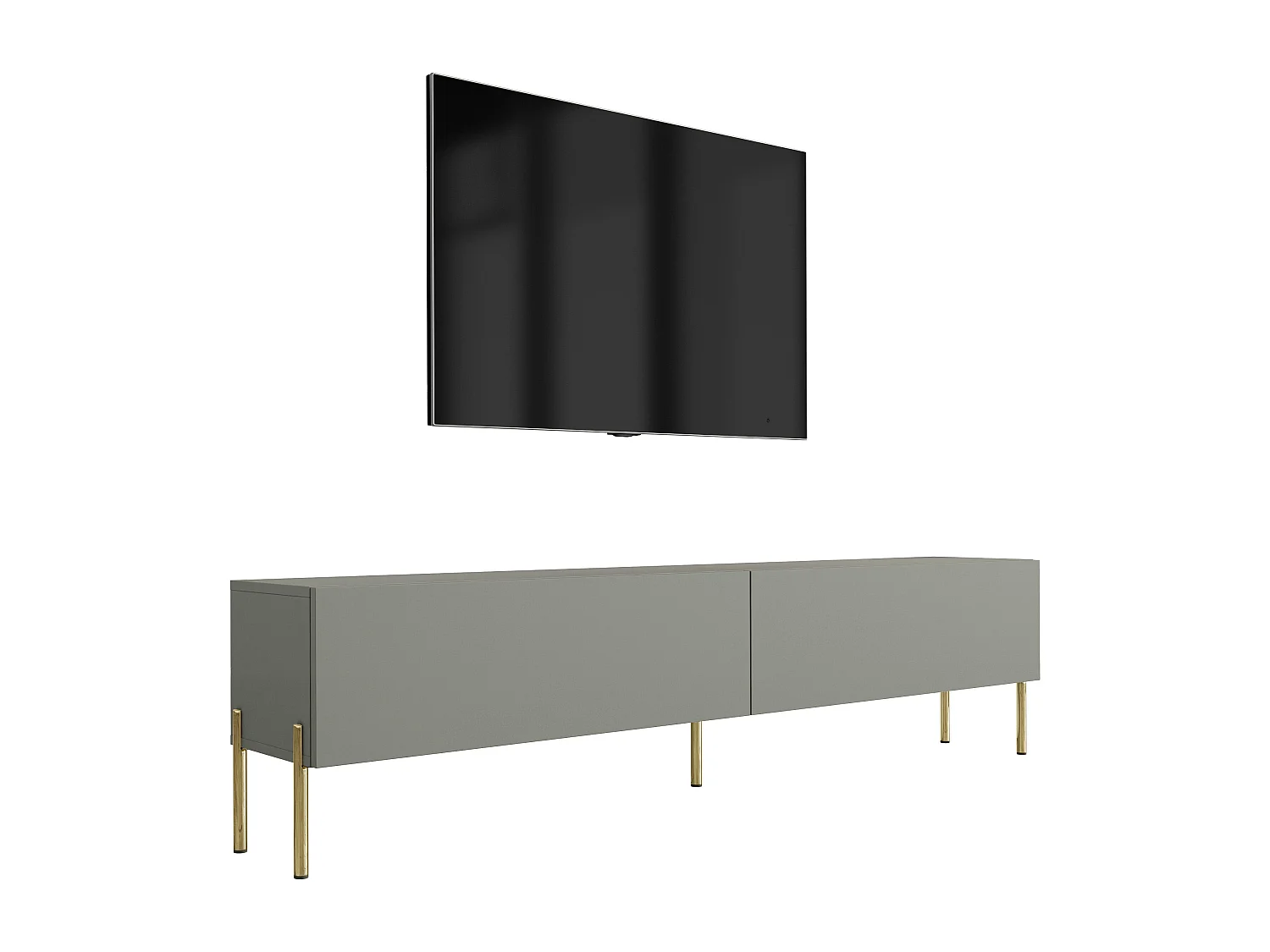 Meuble TV : Aloès, 170 x 52 x 32 cm, pieds dorées