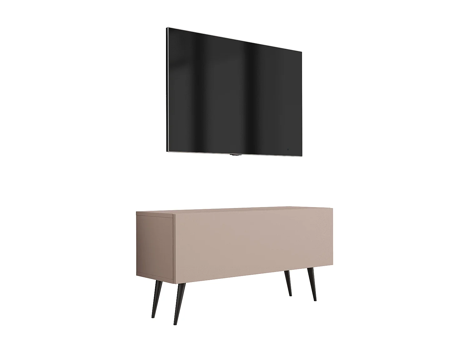 TV-Schrank: Karamellbraun, 100 x 52 x 32 cm, schwarze Beine