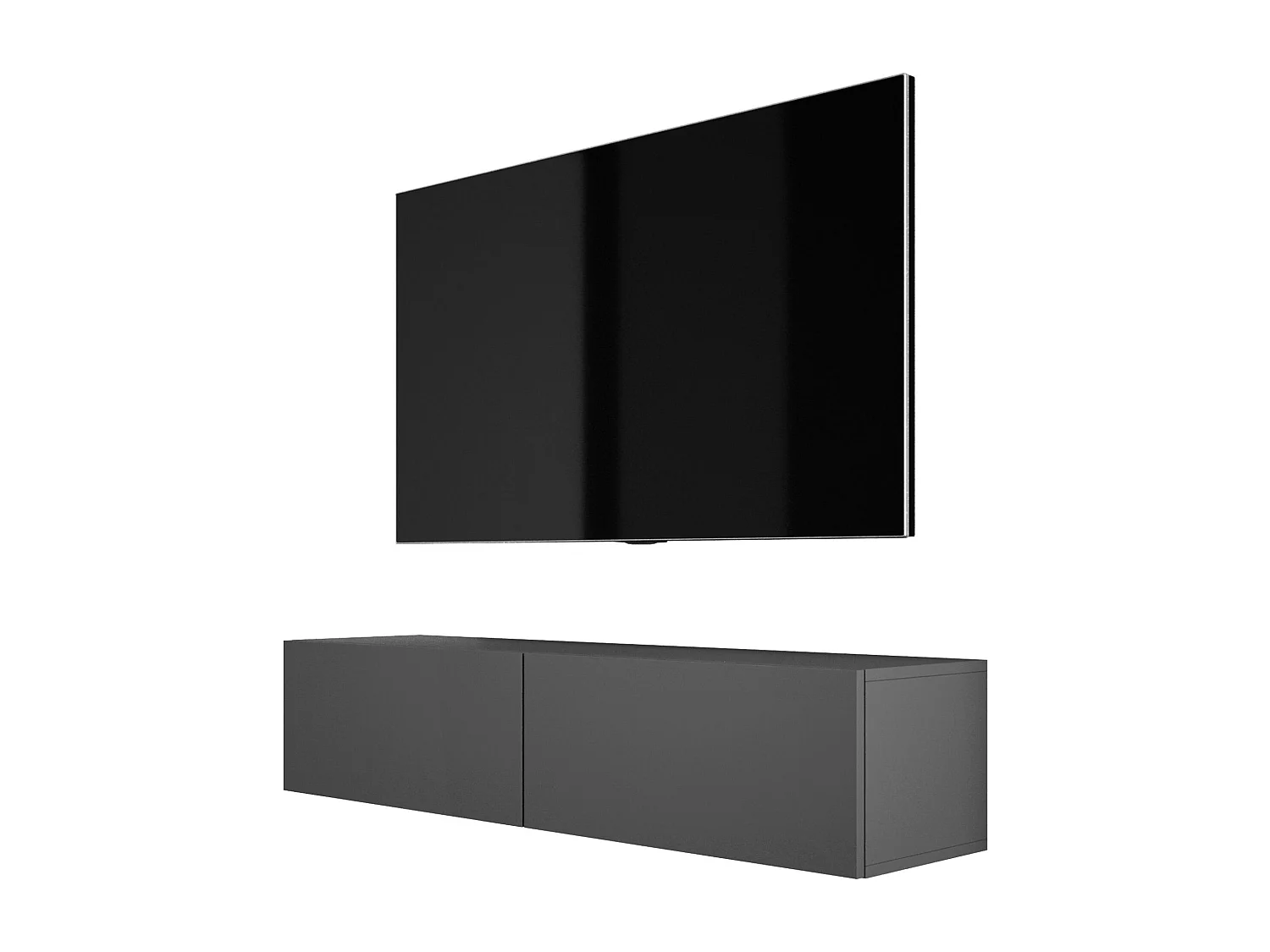 Meuble TV Suspendu, 140 x 34 x 32 cm, Anthracite