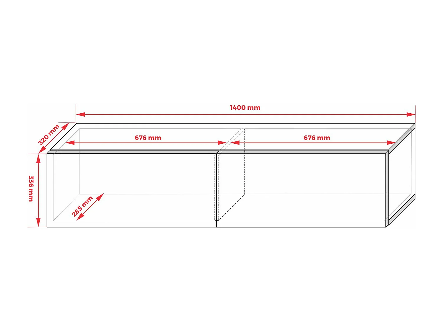 Meuble TV Suspendu, 140 x 34 x 32 cm, Anthracite