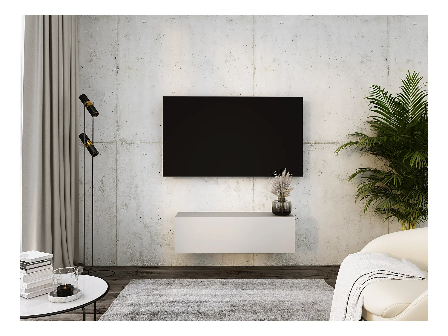 Mobile TV sospeso, 100 x 34 x 32 cm, Cashmere