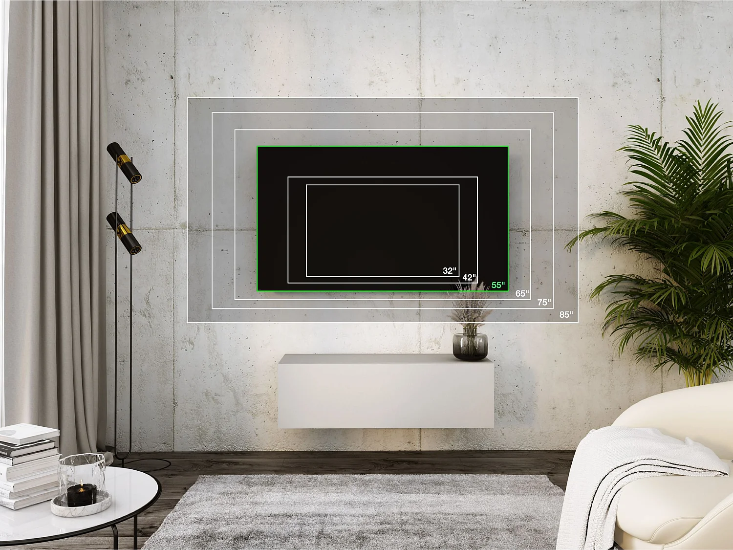 Meuble TV Suspendu, 100 x 34 x 32 cm, Cachemire