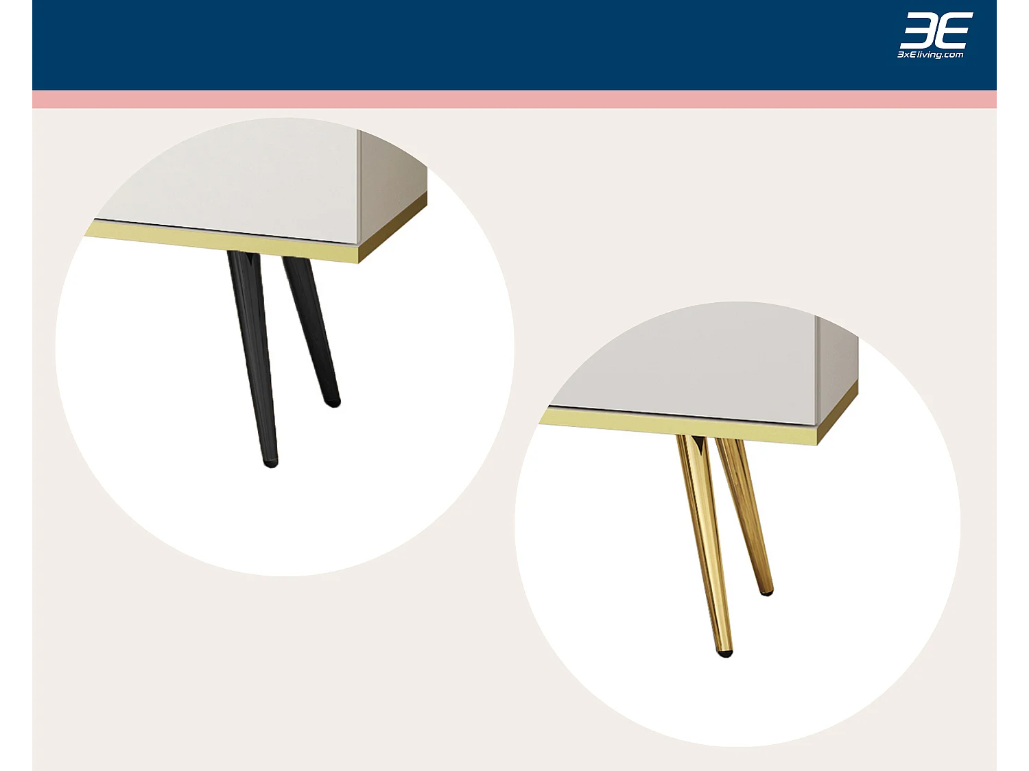 Mueble para TV con Lamas Blancas, Patas Doradas, 175 x 30 x 52 cm, Push to Open