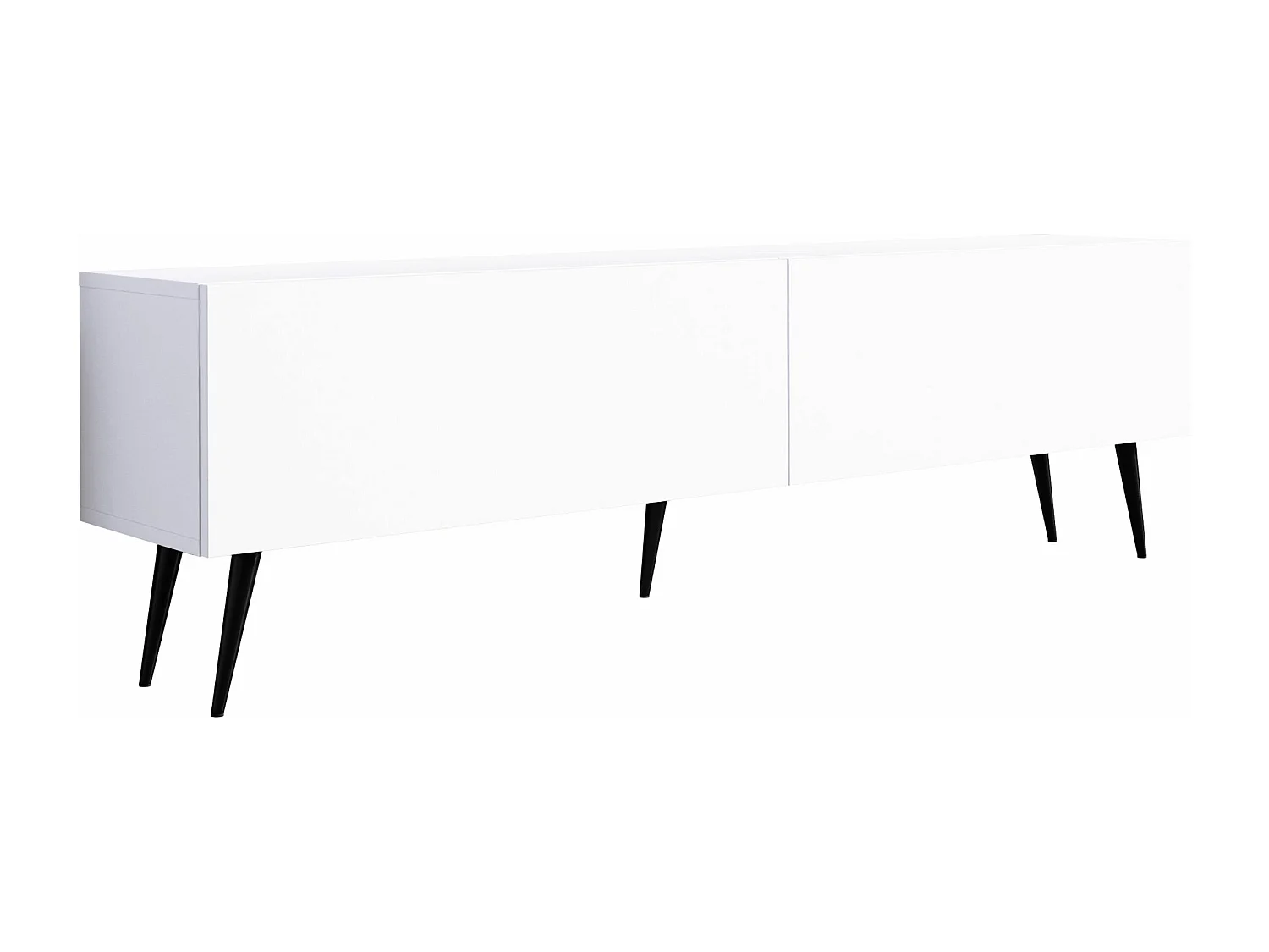 TV-Schrank: Mattweiß, schwarze Beine, 170 x 52 x 32 cm