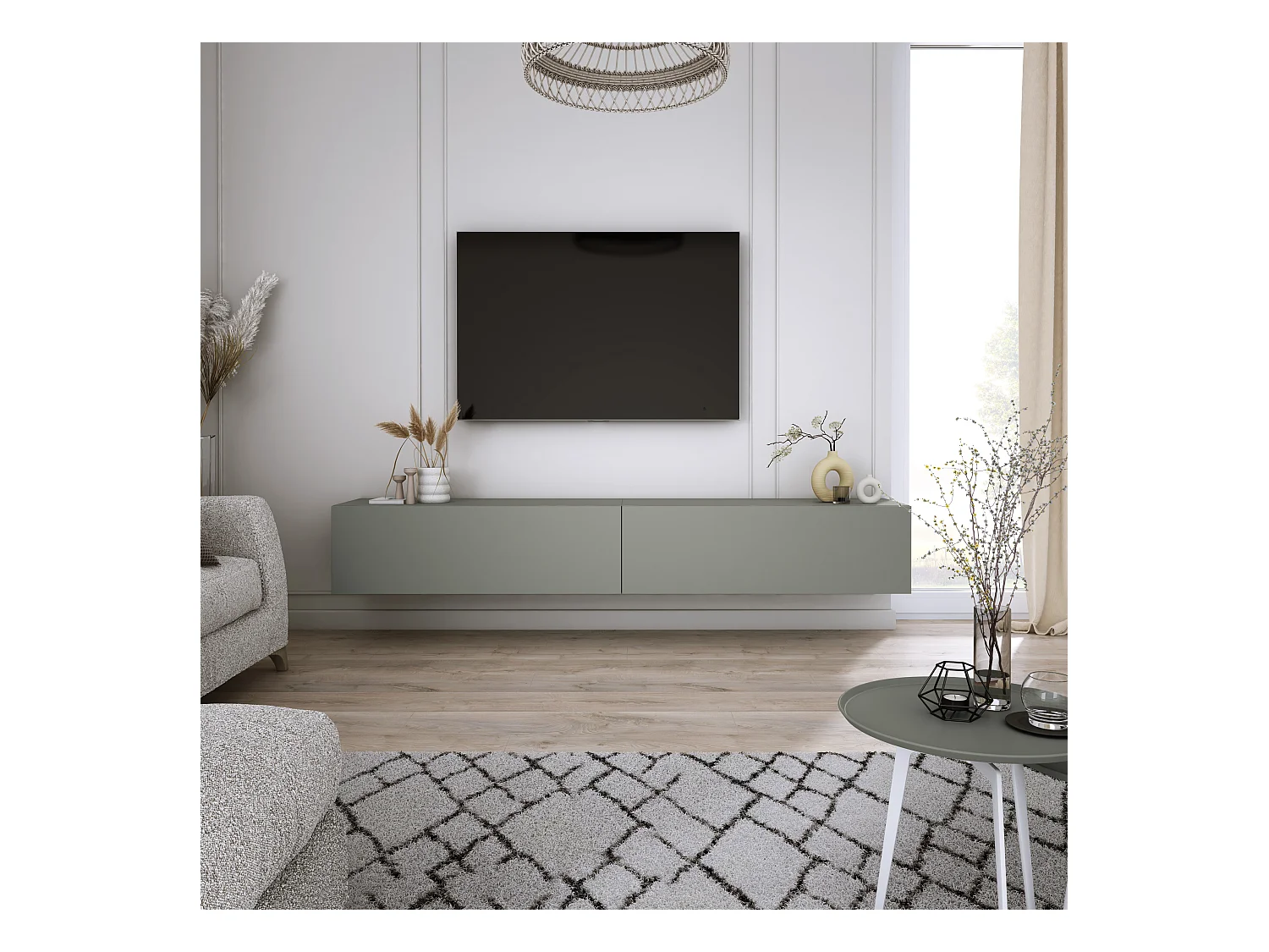 Szafka RTV: Aloe, 200 (2 x 100) x 34 x 32 cm