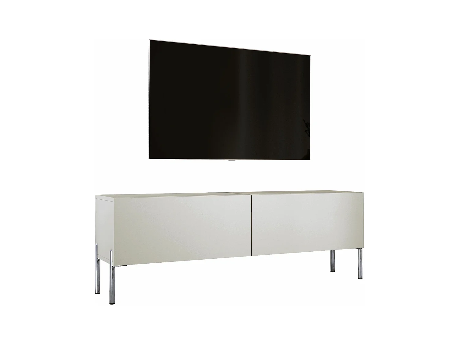 Szafka RTV: Kaszmir, Chromowane nogi, 140 x 52 x 32 cm