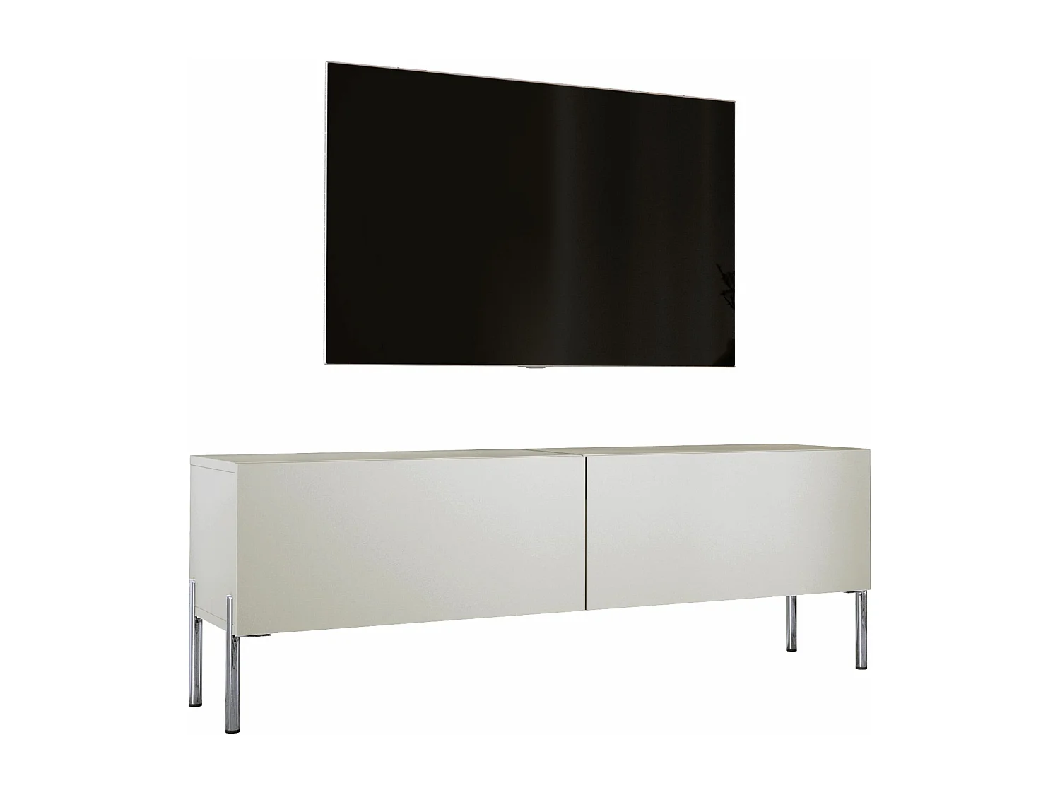 TV-Schrank: Kaschmir, Chrombeine, 140 x 52 x 32 cm