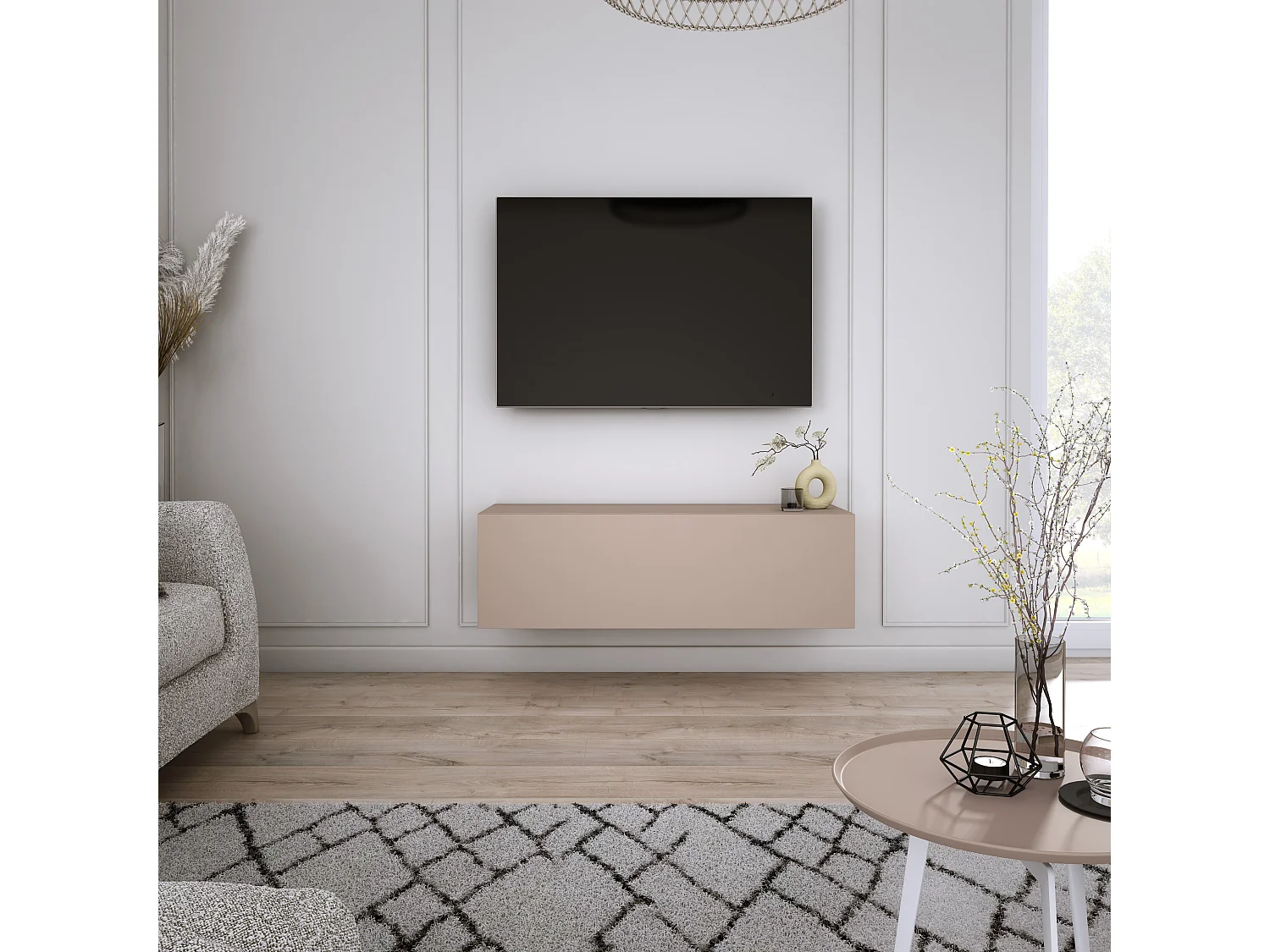 Meuble TV : Brun Caramel, 100 x 34 x 32 cm
