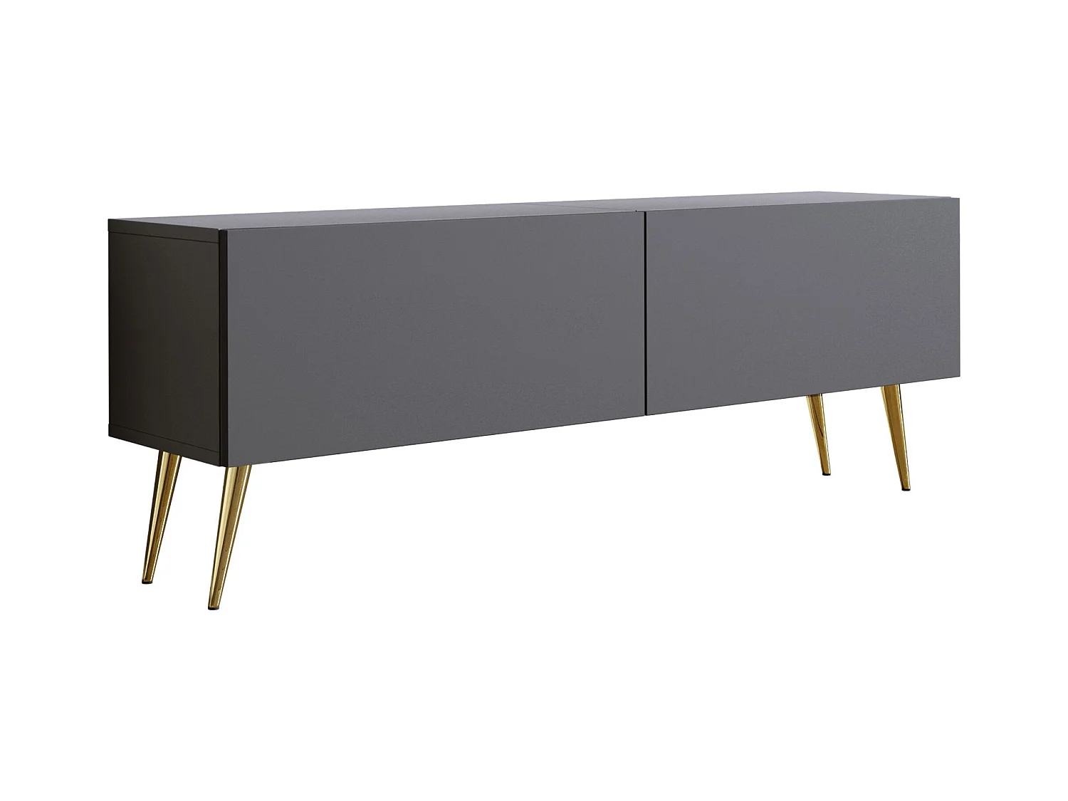 Szafka RTV: Antracyt, złote nogi, 140 x 52 x 32 cm