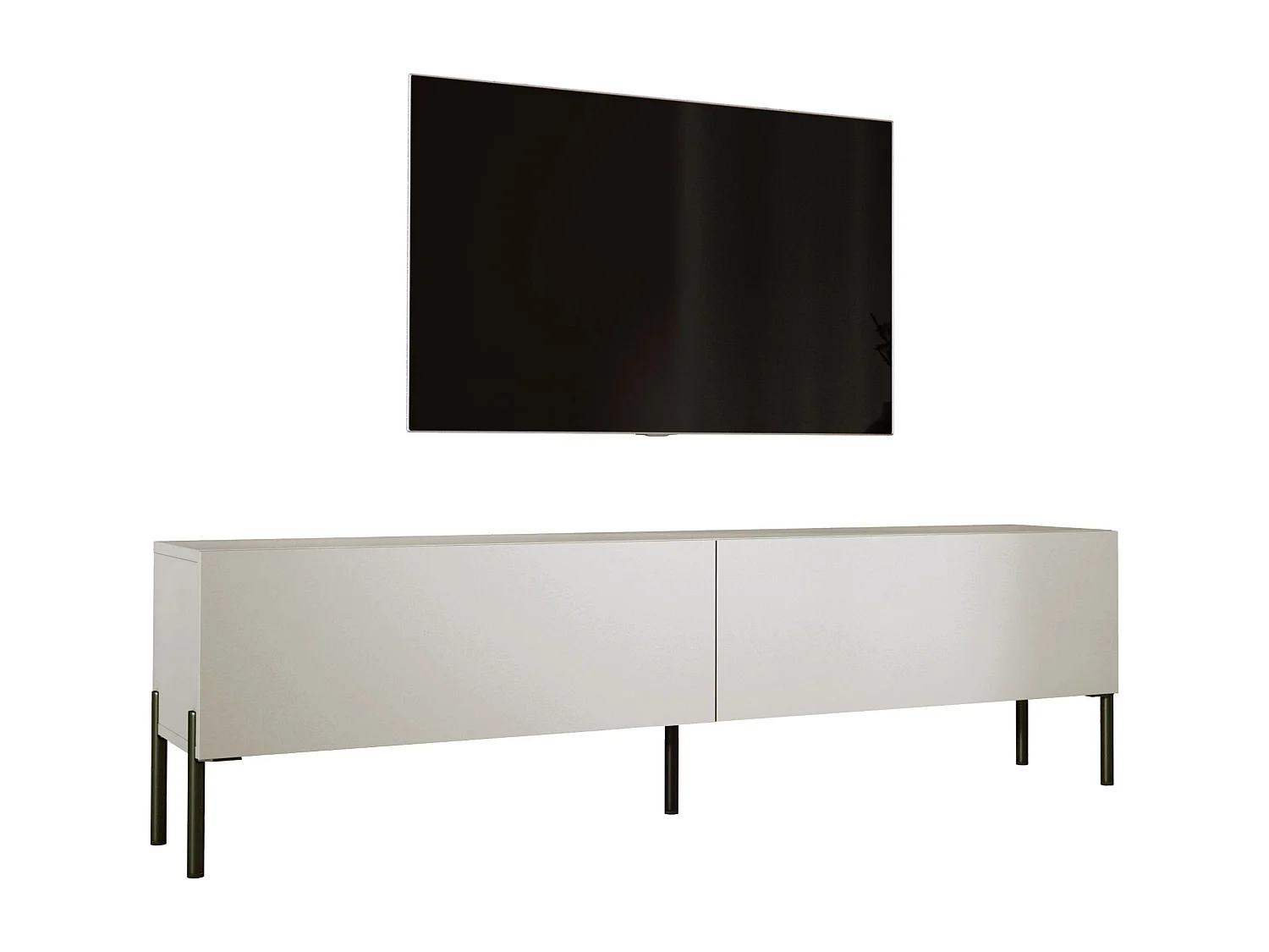 Meuble TV : Cachemire, pieds noires, 170 x 52 x 32 cm