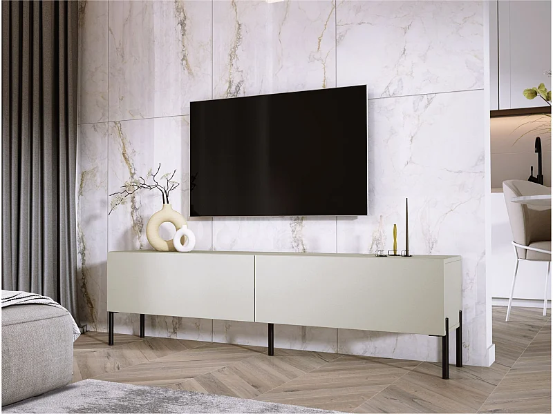 Szafka RTV: Kaszmir, czarne nogi, 170 x 52 x 32 cm