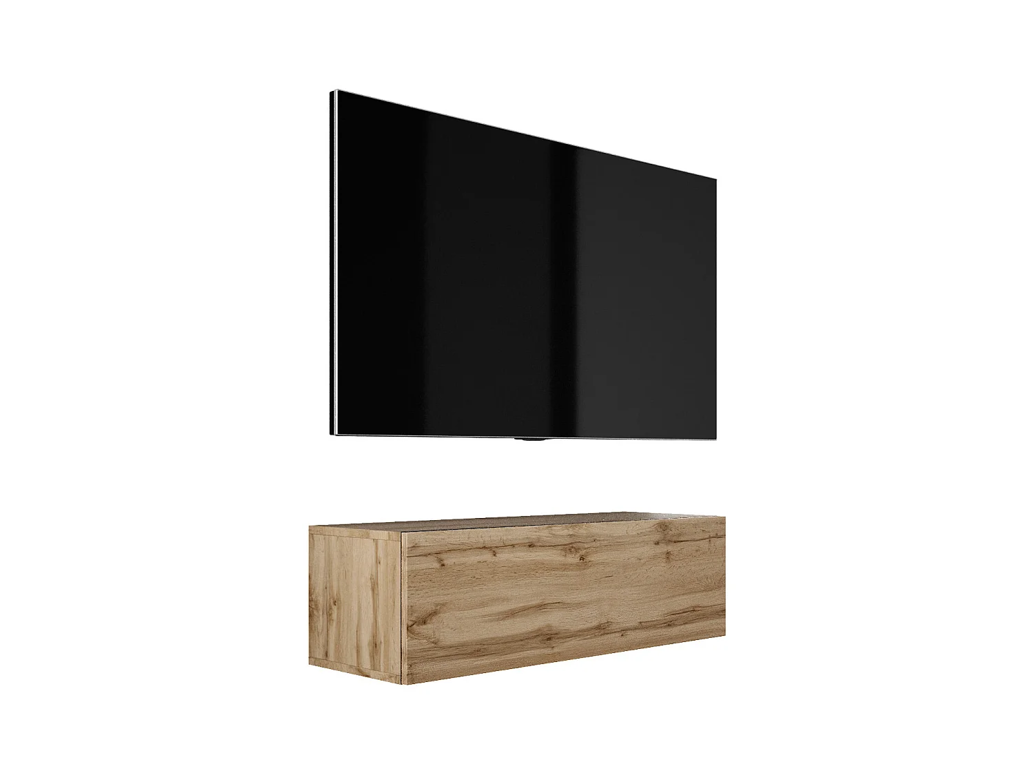 Meuble TV Suspendu, 100 x 34 x 32 cm, Chêne Wotan