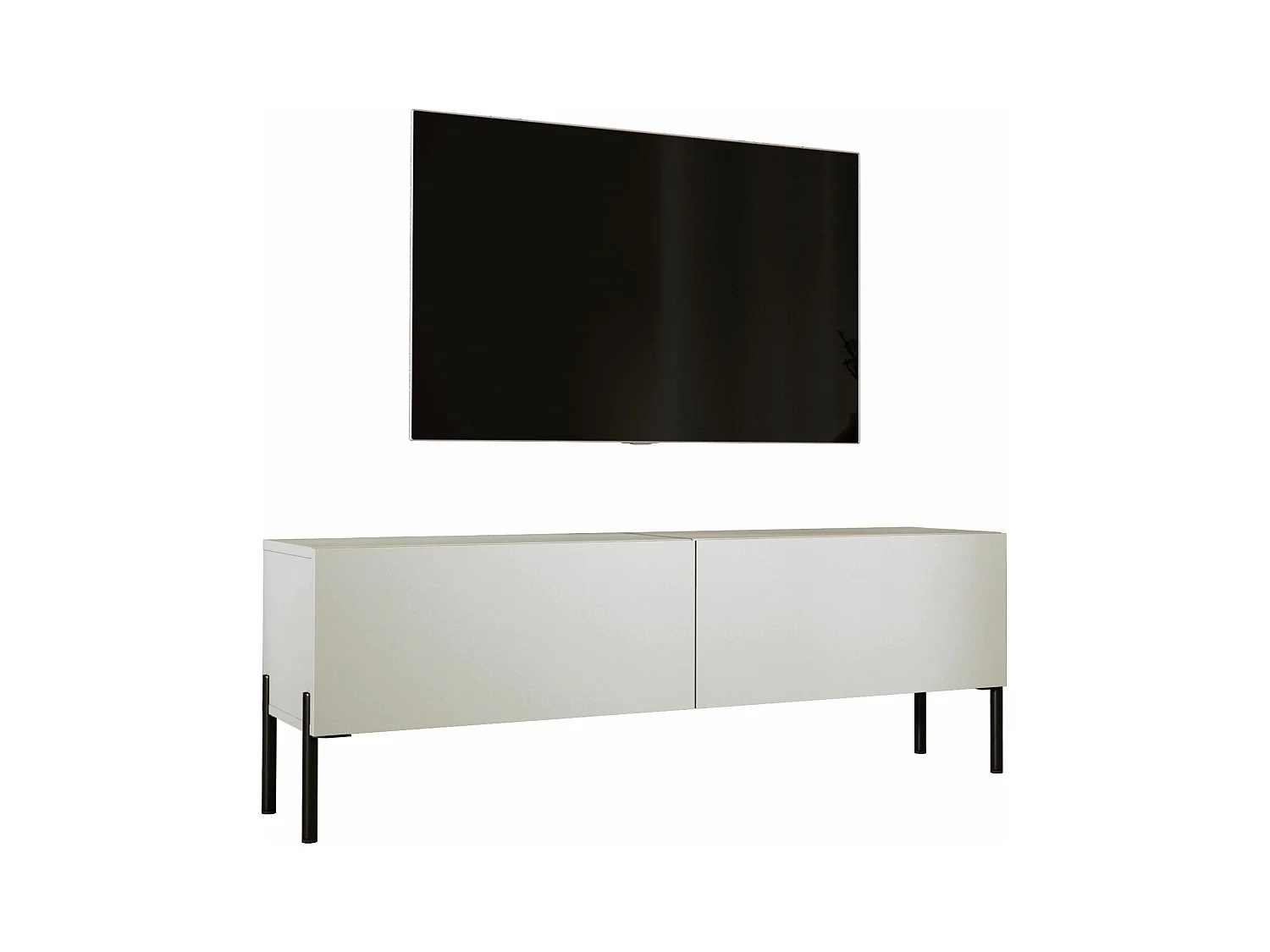 Mueble TV: Cashmere, patas negras, 140 x 52 x 32 cm