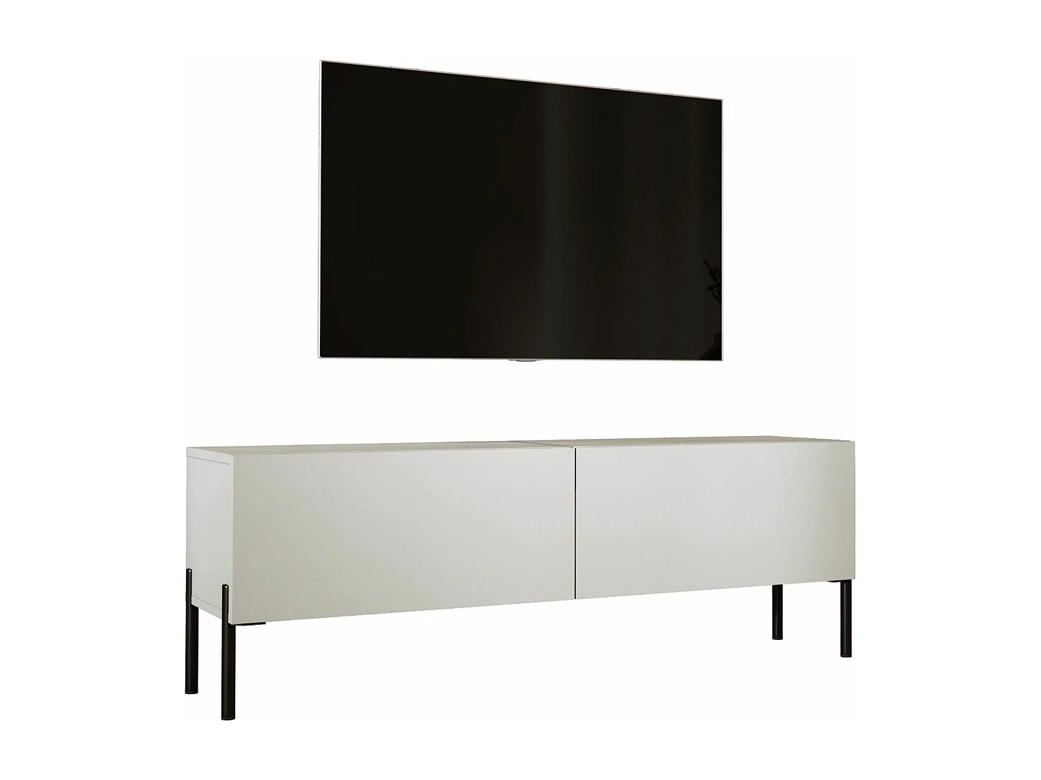 TV-Schrank: Kaschmir, schwarze Beine, 140 x 52 x 32 cm