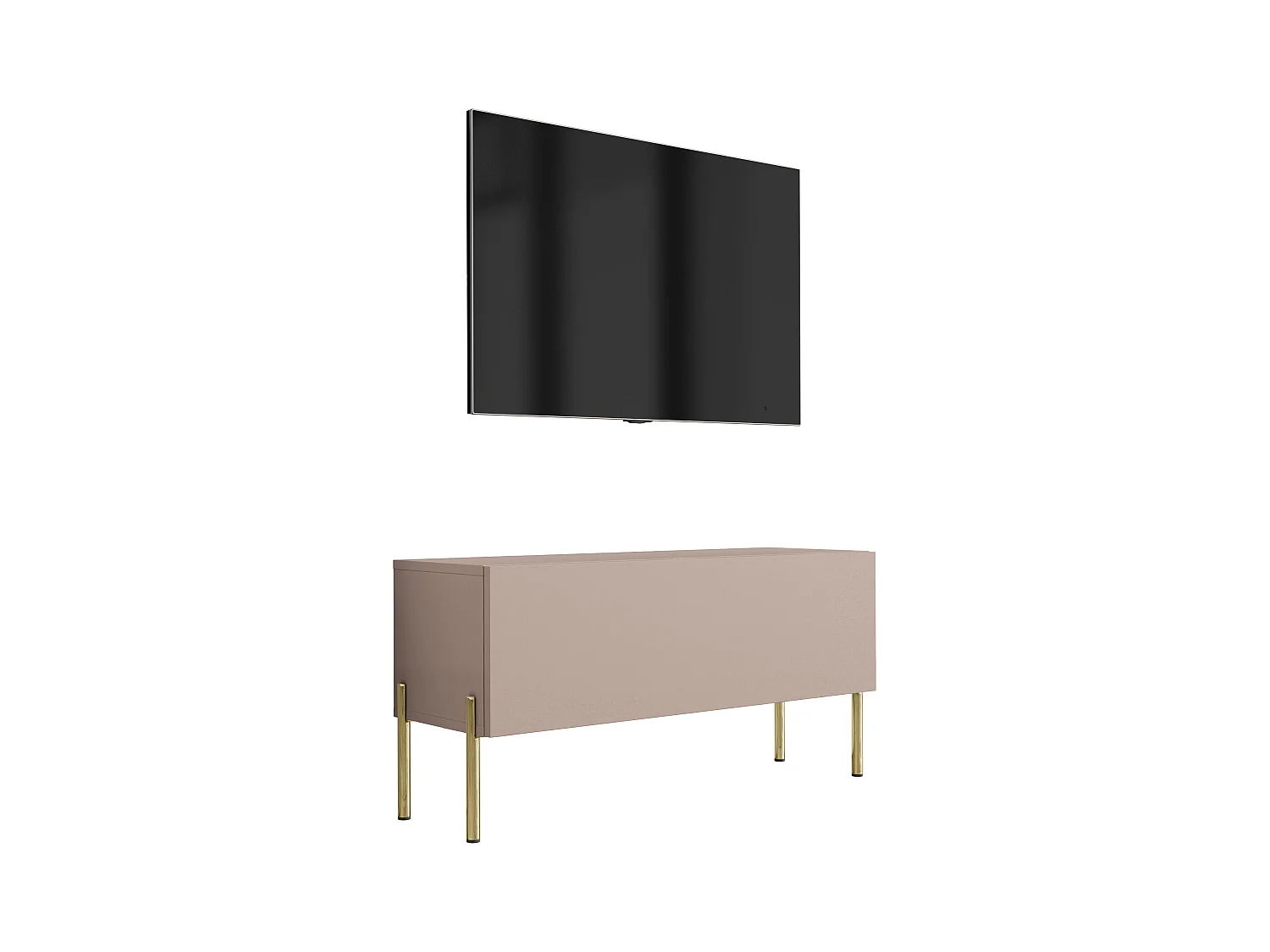 Meuble TV : Brun Caramel, 100 x 52 x 32 cm, pieds dorées