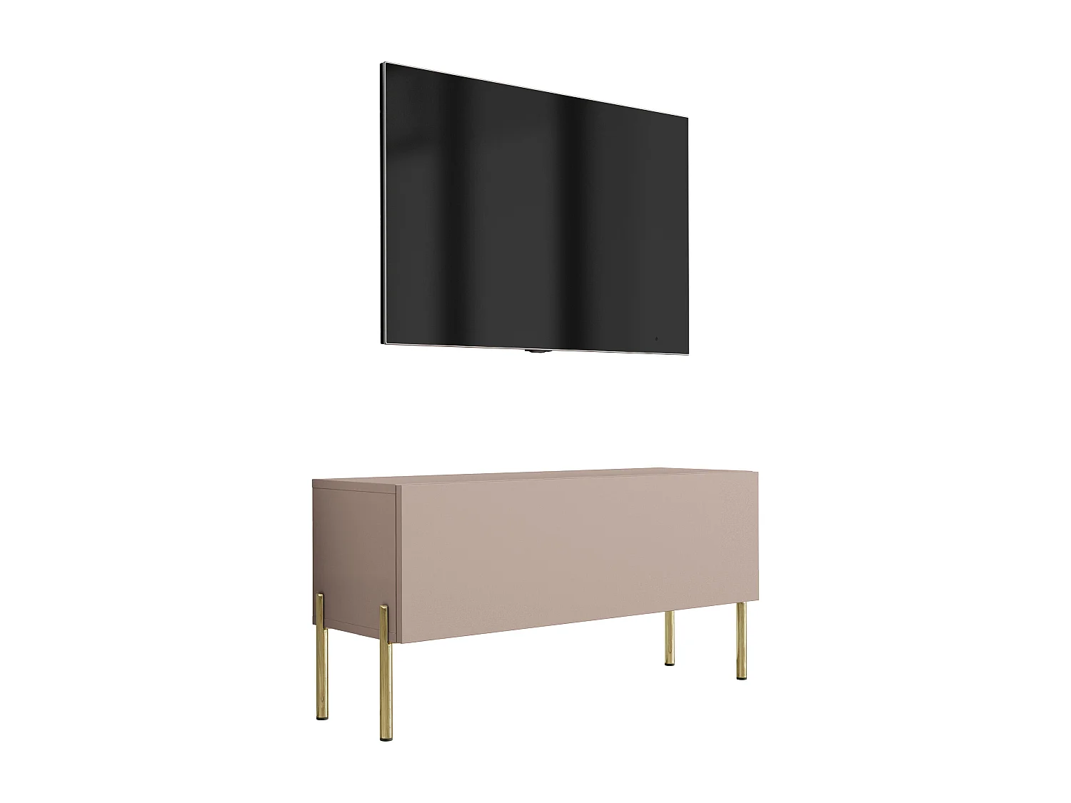 TV-Schrank: Karamellbraun, 100 x 52 x 32 cm, goldene Beine