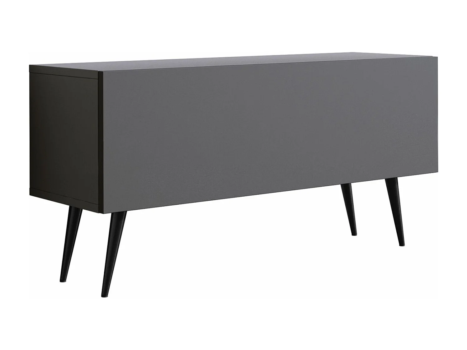 Meuble TV Anthracite, pieds noires, 100 x 52 x 32 cm