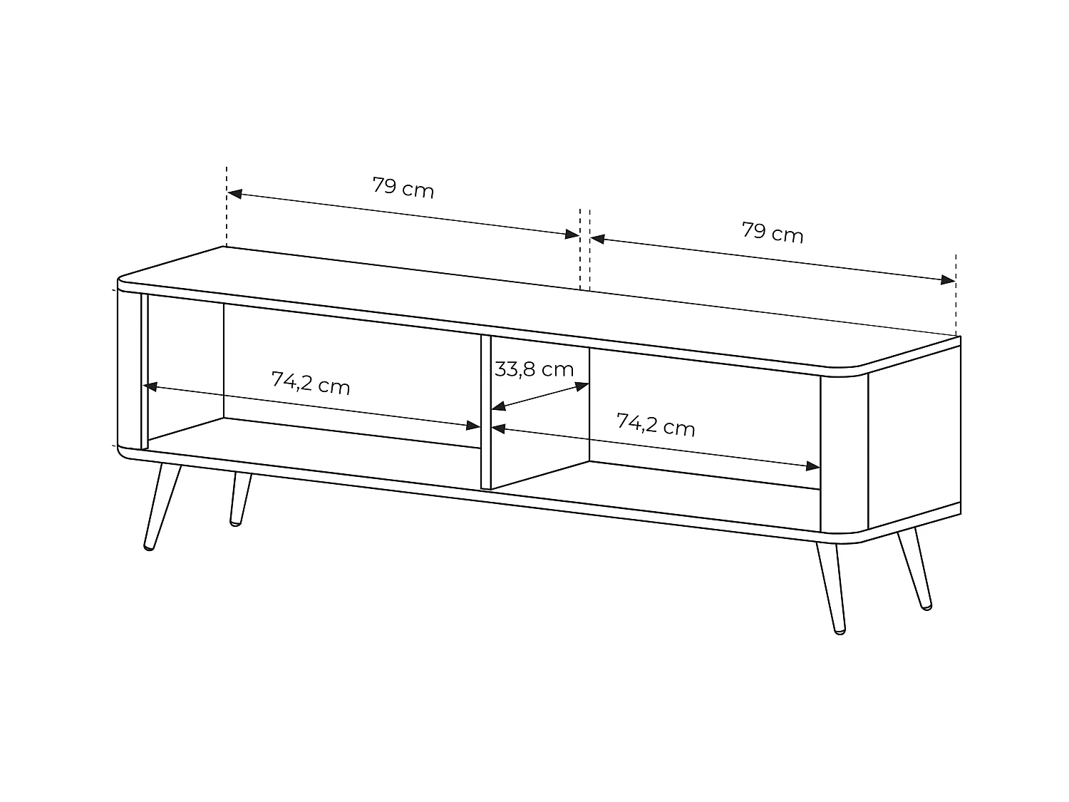 Meuble TV : 2 portes, meuble : Cachemire, pieds dorés, 163,2 x 51,2 x 38cm