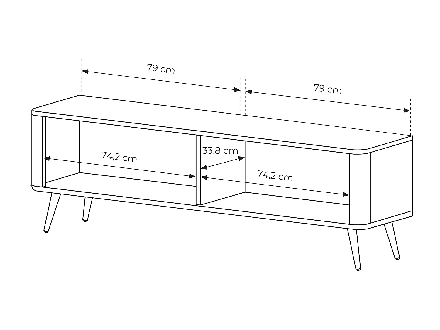 Meuble TV : 2 portes, meuble : Cachemire, pieds dorés, 163,2 x 51,2 x 38cm
