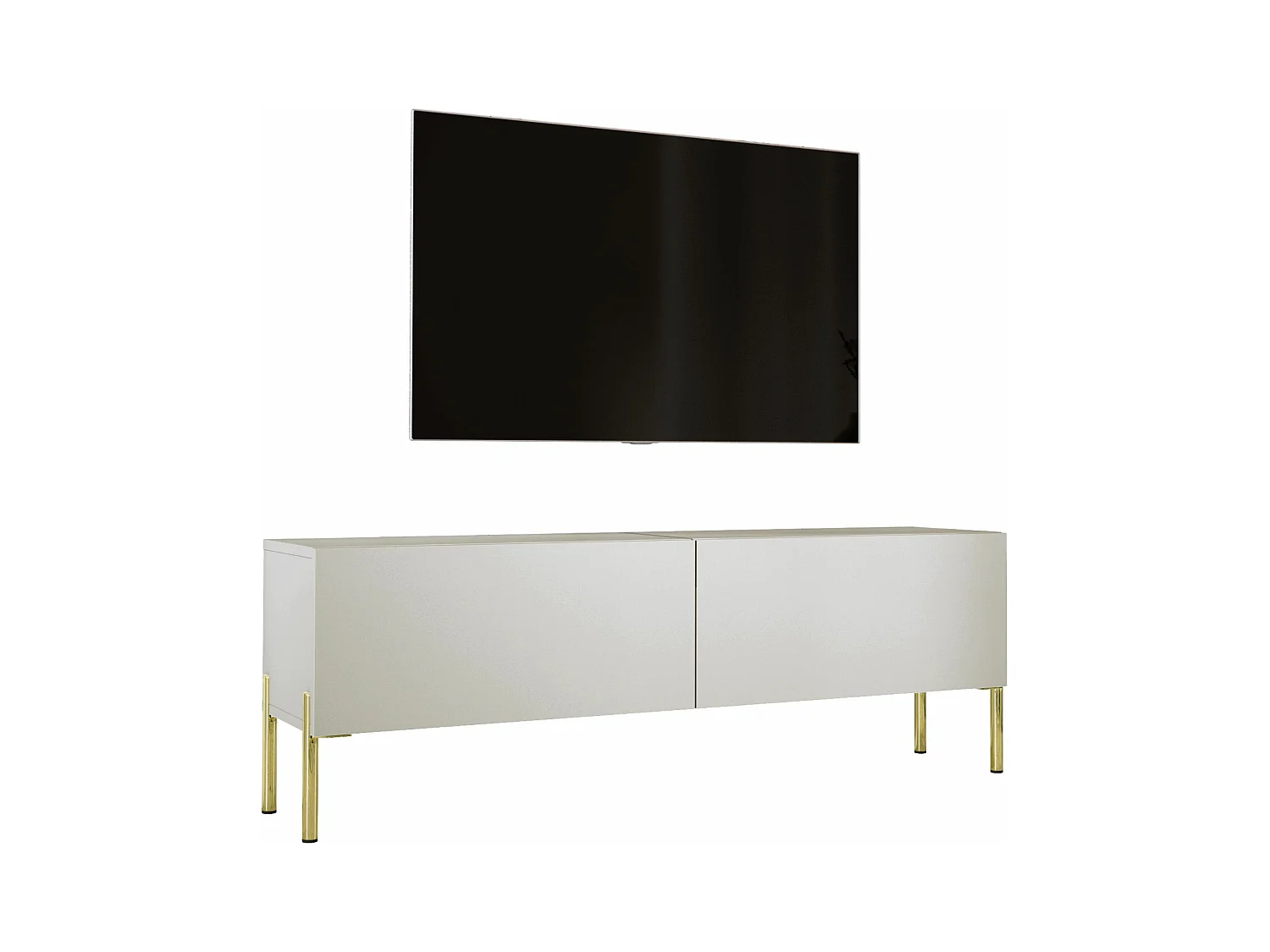 TV-Schrank: Kaschmir, goldene Beine, 140 x 52 x 32 cm
