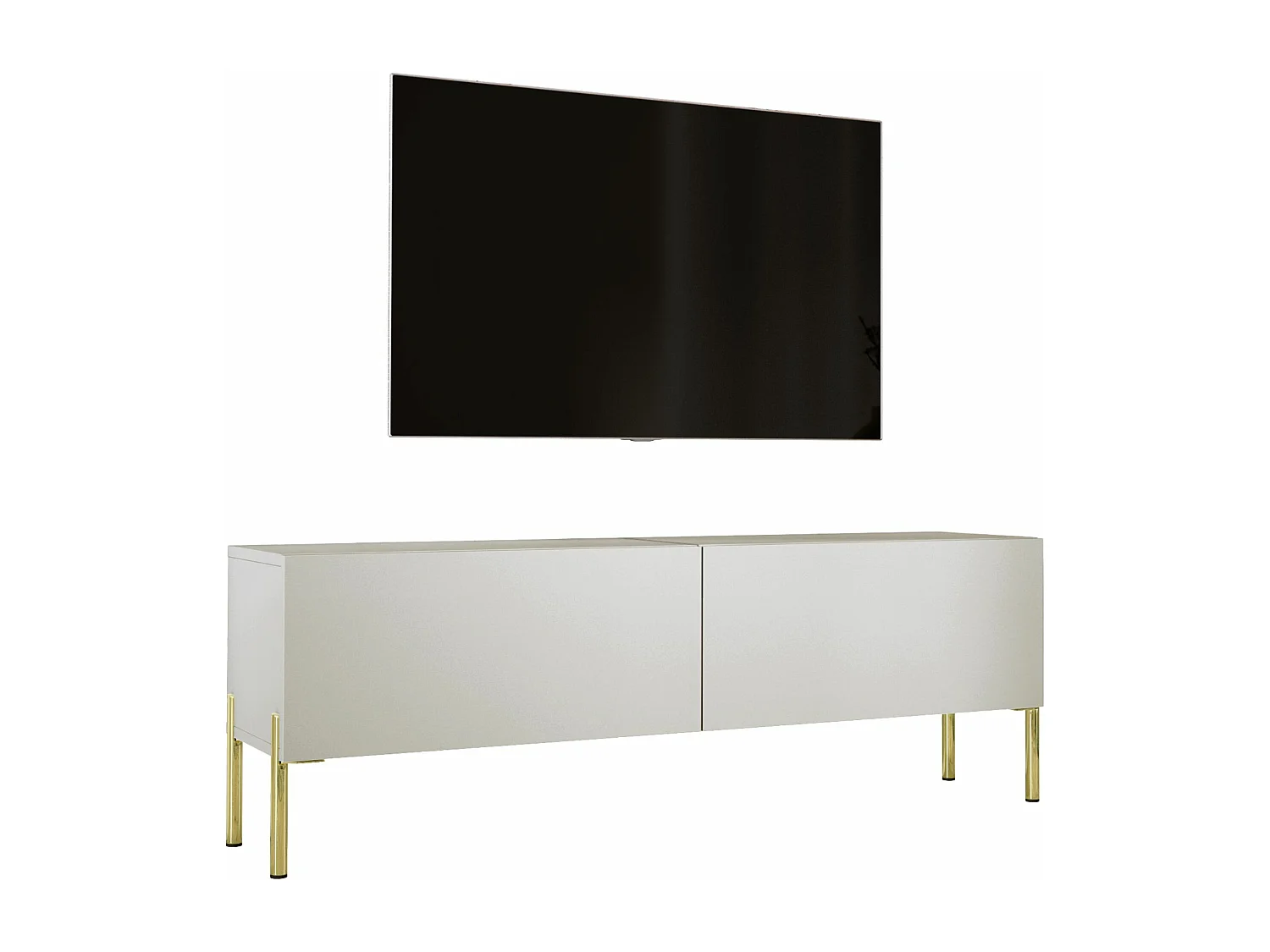 Mueble TV: Cashmere, patas doradas, 140 x 52 x 32 cm