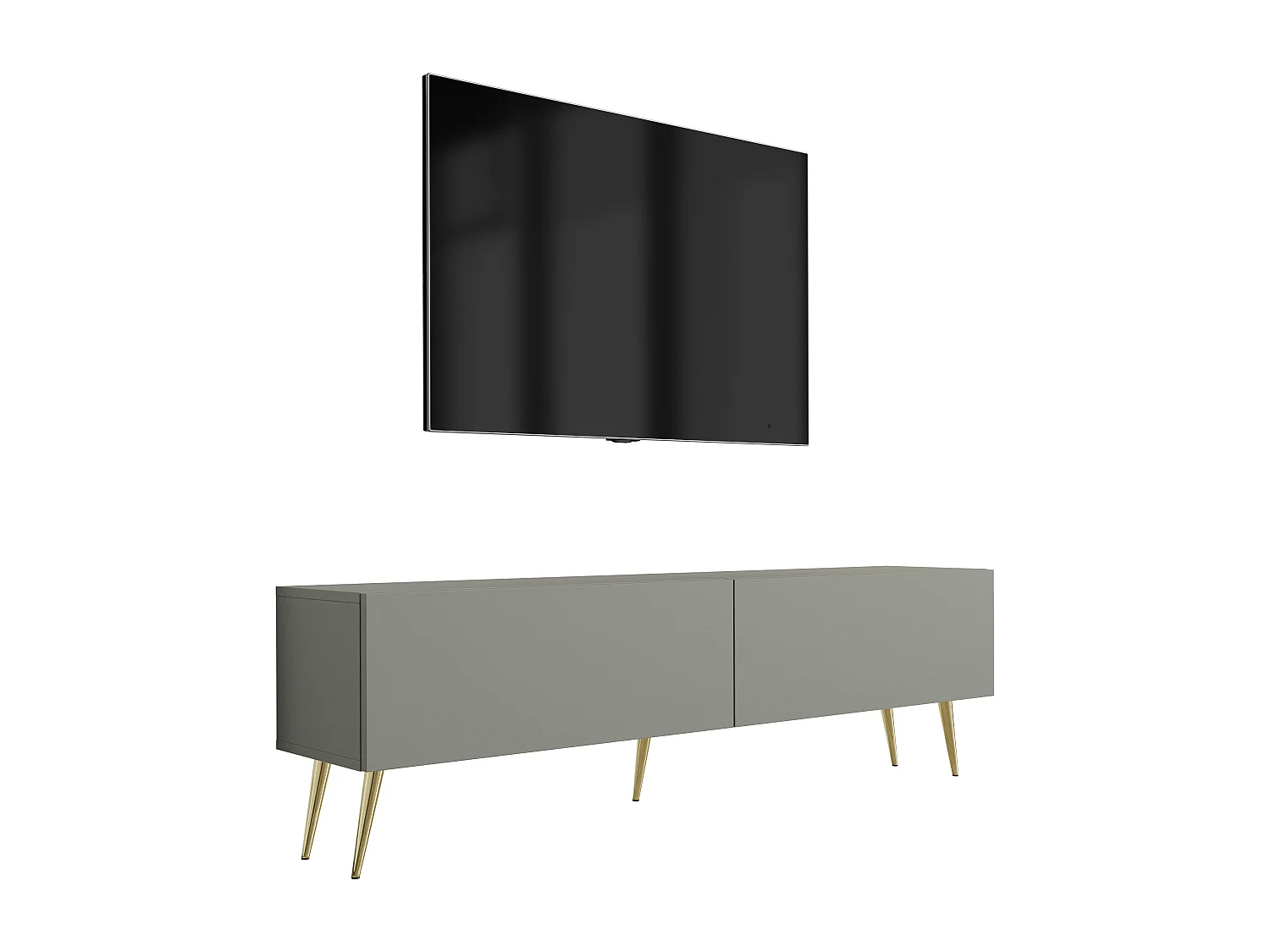 Meuble TV : Aloès, 140 x 52 x 32 cm, pieds dorées