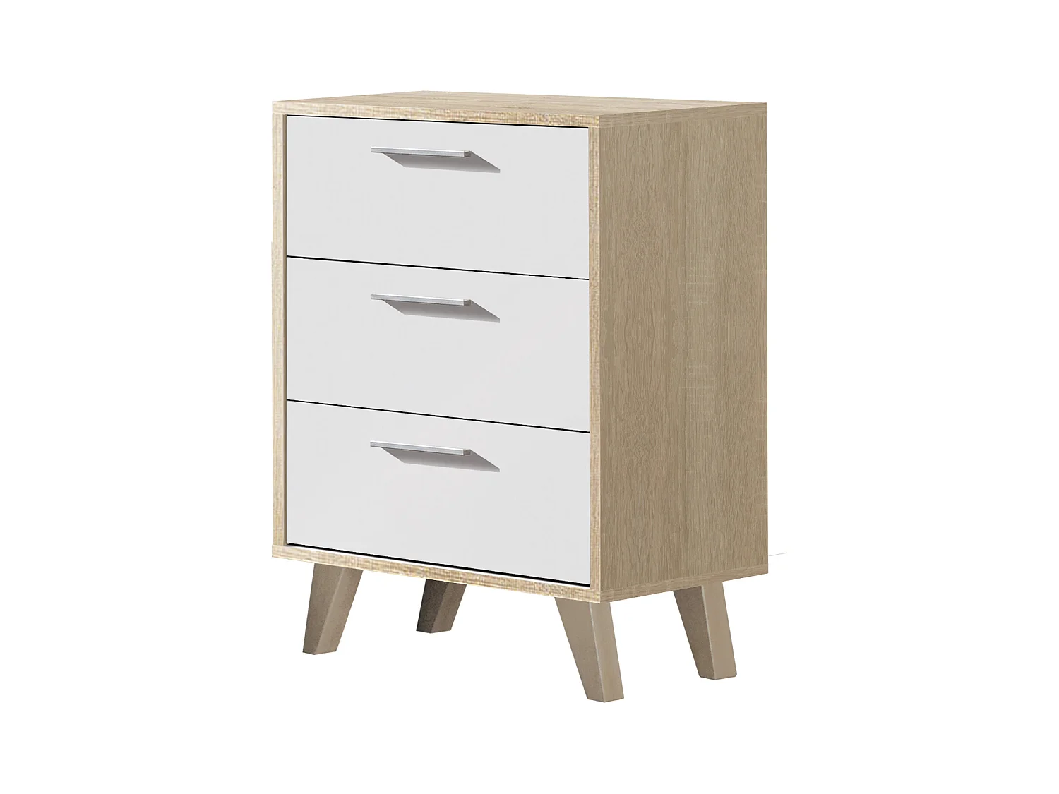 Table Basse 3 Tiroirs - 63X43X35 Cambrian-Blanc
