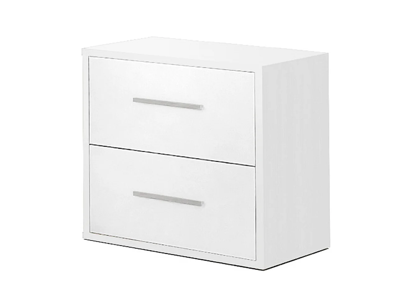 Table Basse 2 Tiroirs - 42X40X28 Blanc