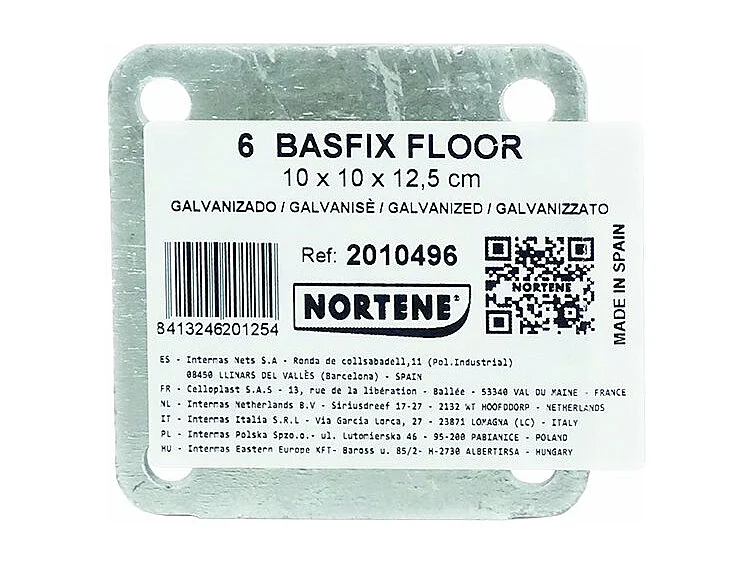 ANCLAJE SUELO PARA CELOSIA BASFIX FLOOR 10X10X12.5 CM NORTENE 10X10X12.5 CM