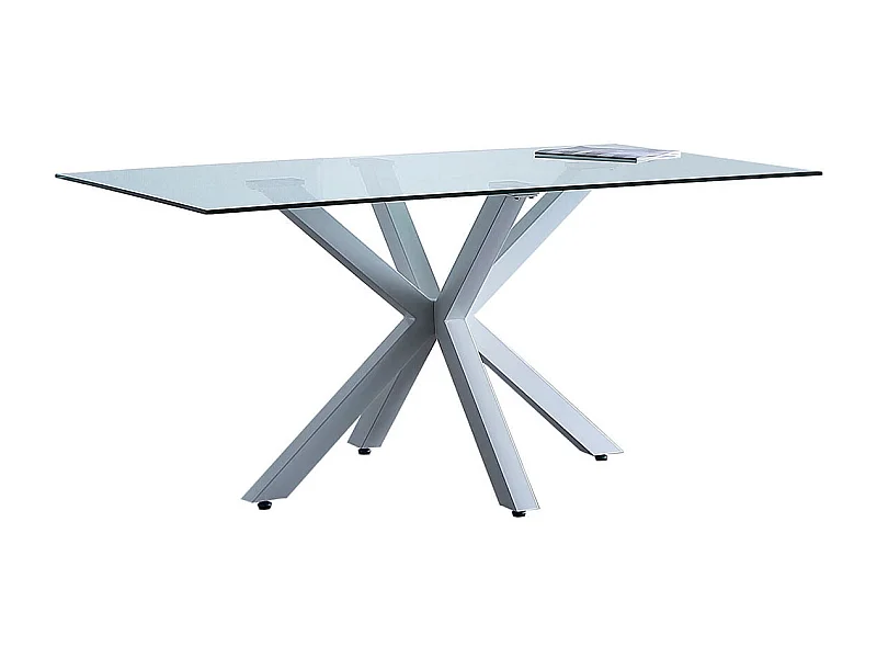Mesa de comedor fija Cross patas cruzadas blanco 75x160x90 cm Adec
