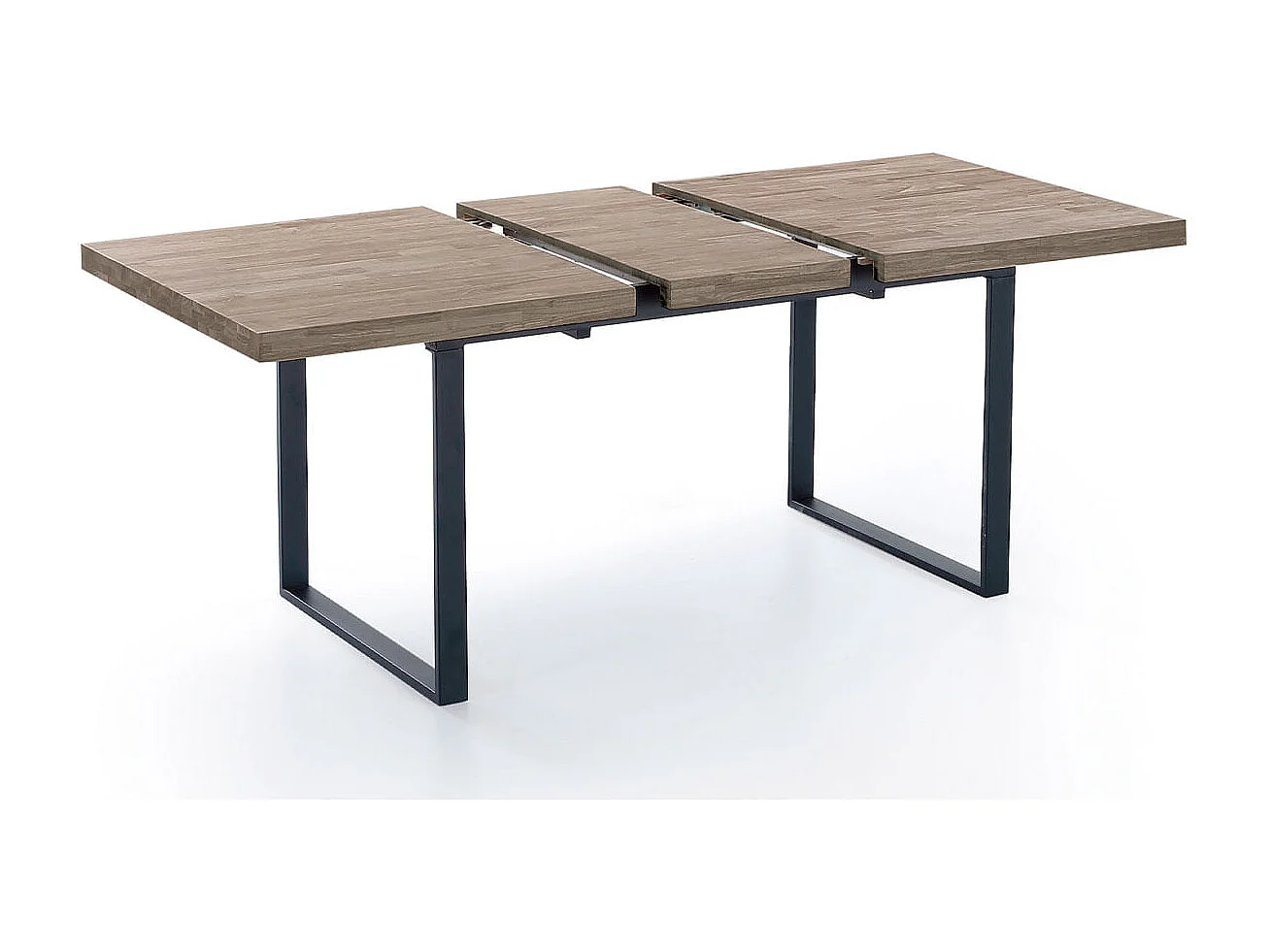 Mesa de comedor extensible Natural roble American/negro 140-180x80x76 cm Adec