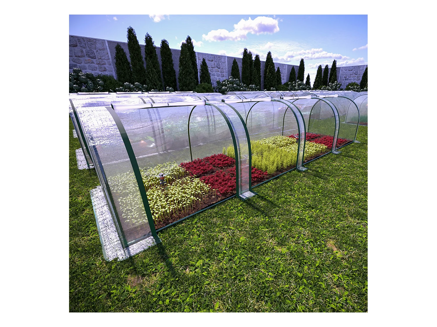 Serra A Tunnel in Acciaio Per Piante Fiori Orto Giardino Telo In PVC Trasparente Con 3 Porte Avvolgibili A Cerniera Protezione Piante Giardinaggio 295 x 100 x 80 Cm