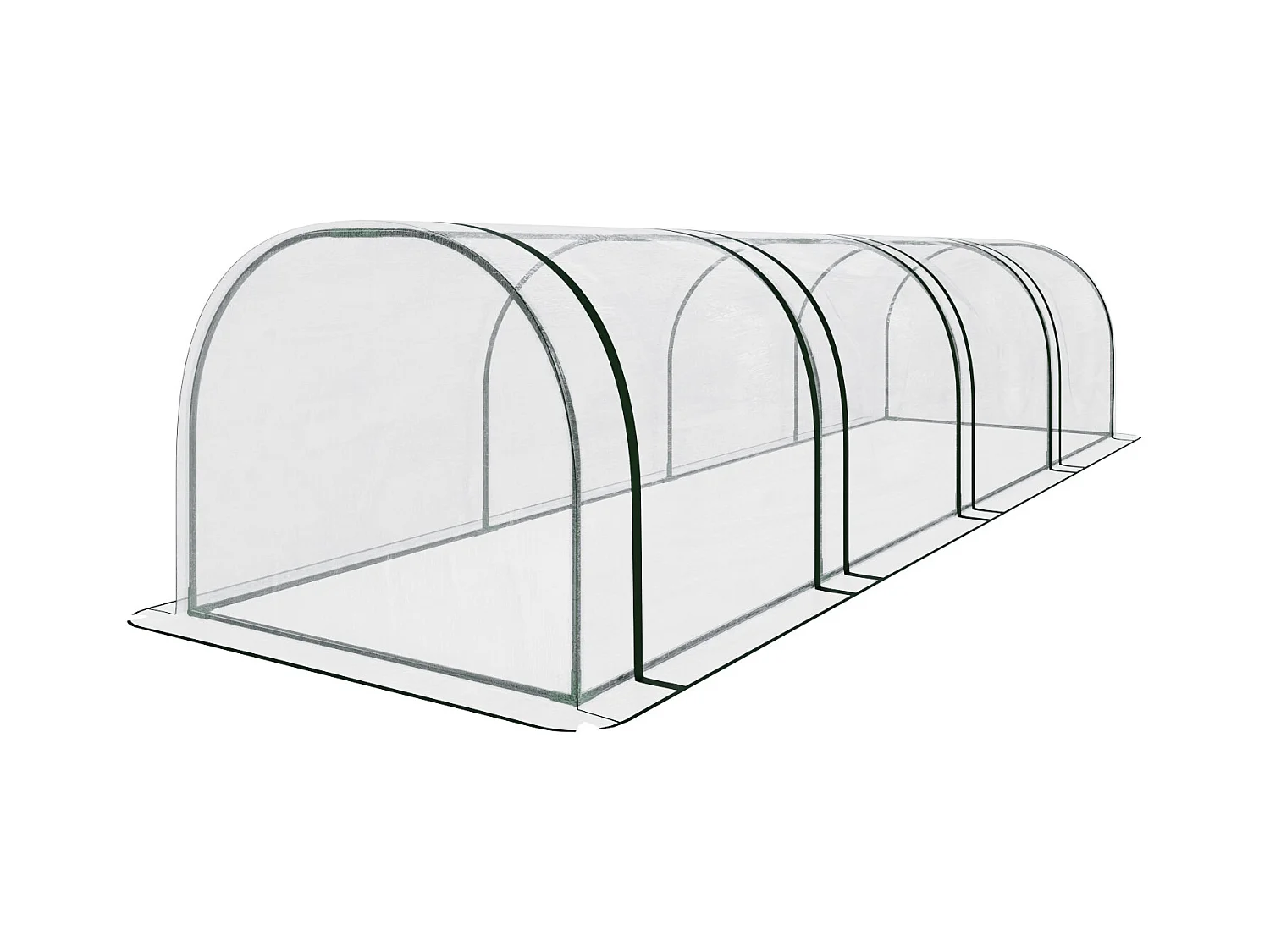 Serra A Tunnel in Acciaio Per Piante Fiori Orto Giardino Telo In PVC Trasparente Con 3 Porte Avvolgibili A Cerniera Protezione Piante Giardinaggio 295 x 100 x 80 Cm