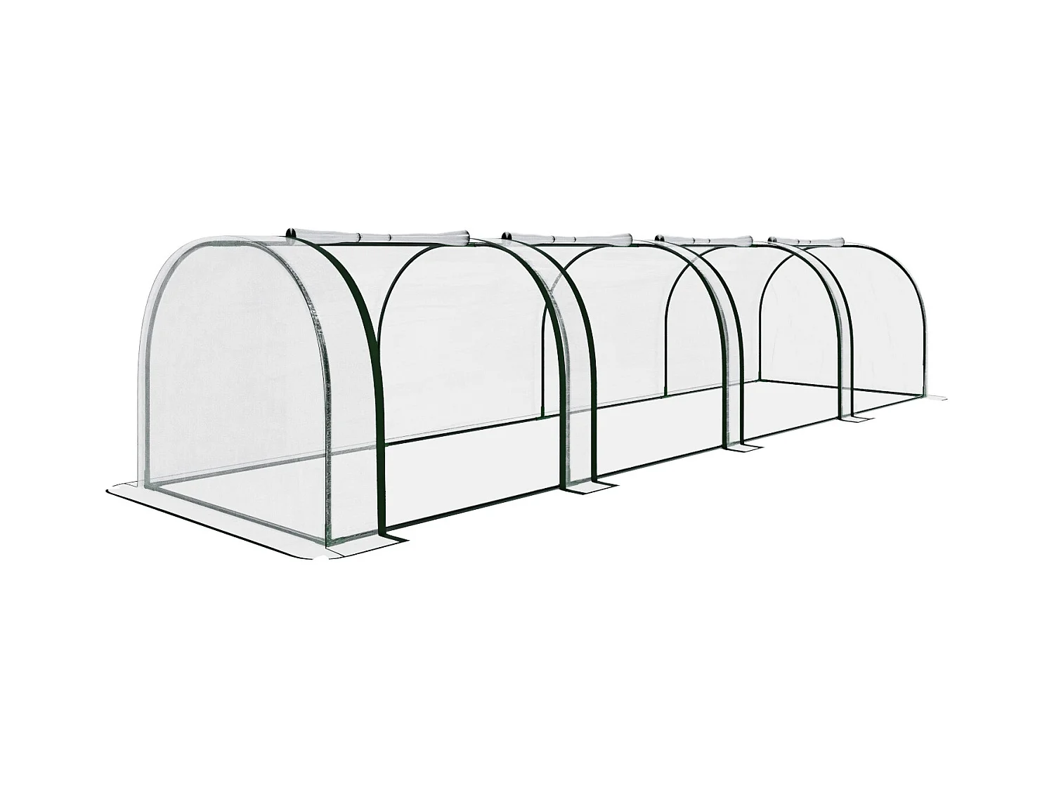 Serra A Tunnel in Acciaio Per Piante Fiori Orto Giardino Telo In PVC Trasparente Con 3 Porte Avvolgibili A Cerniera Protezione Piante Giardinaggio 295 x 100 x 80 Cm