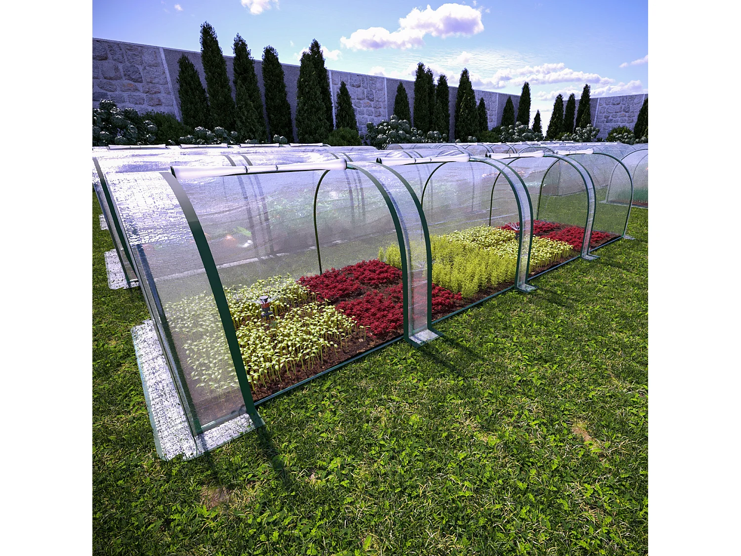 Serra A Tunnel in Acciaio Per Piante Fiori Orto Giardino Telo In PVC Trasparente Con 3 Porte Avvolgibili A Cerniera Protezione Piante Giardinaggio 295 x 100 x 80 Cm