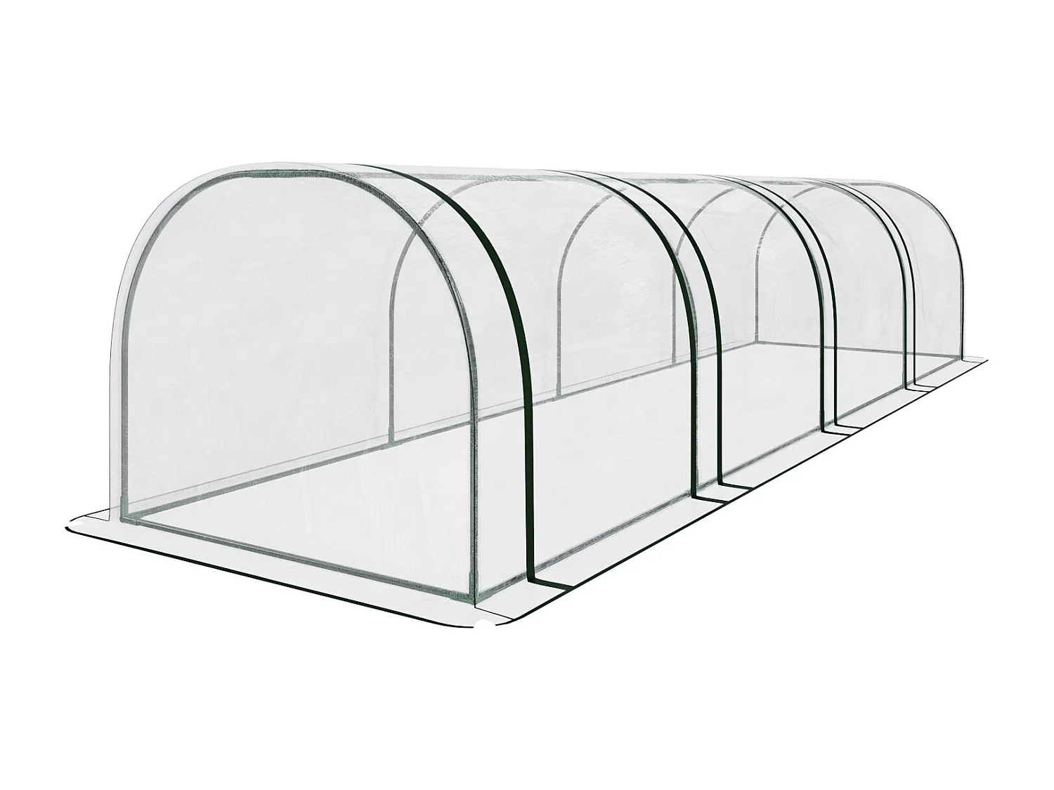 Serra A Tunnel in Acciaio Per Piante Fiori Orto Giardino Telo In PVC Trasparente Con 3 Porte Avvolgibili A Cerniera Protezione Piante Giardinaggio 295 x 100 x 80 Cm