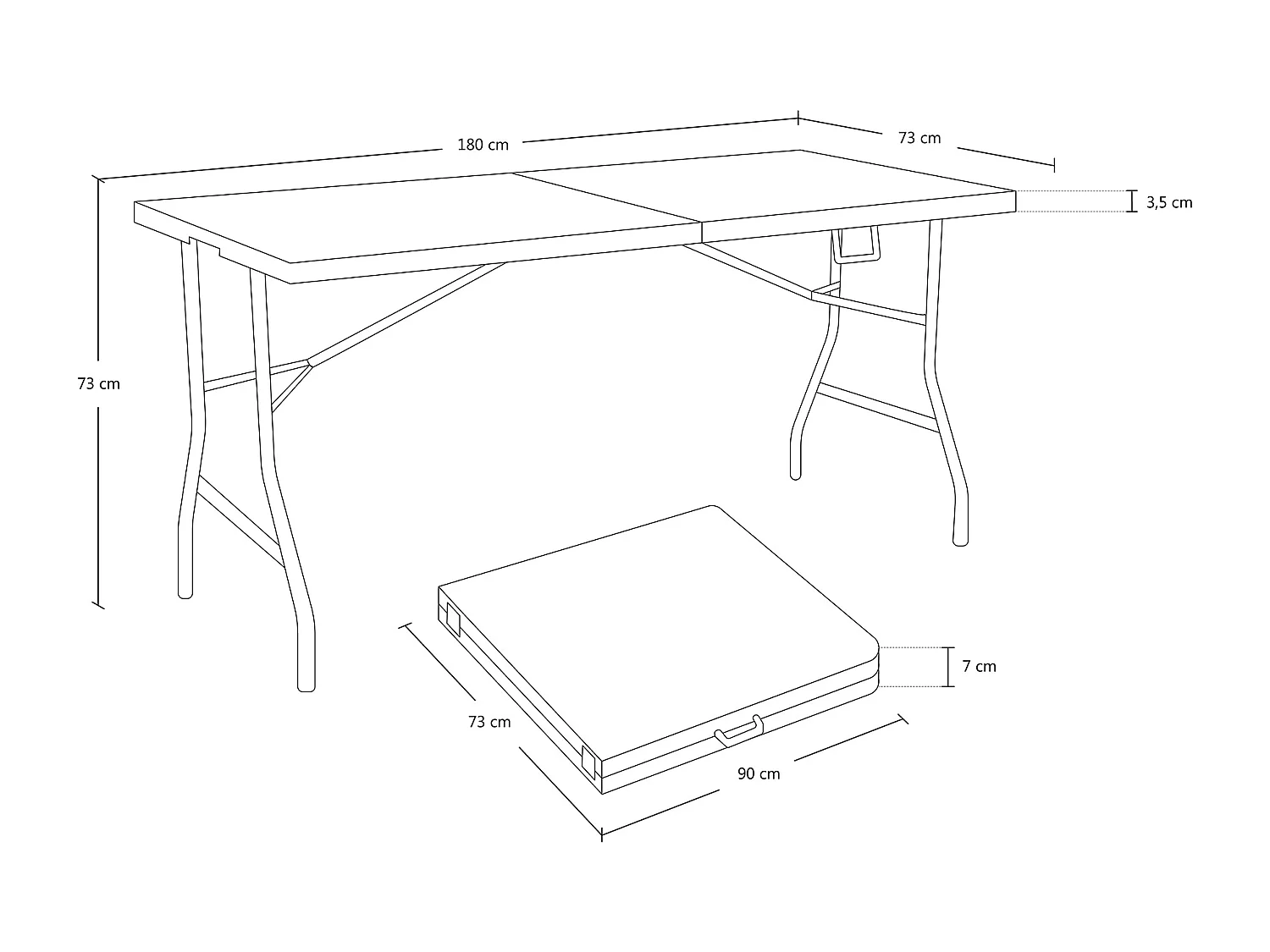 Tavolo da esterno pieghevole 180×73 cm tavolo da giardino – Party